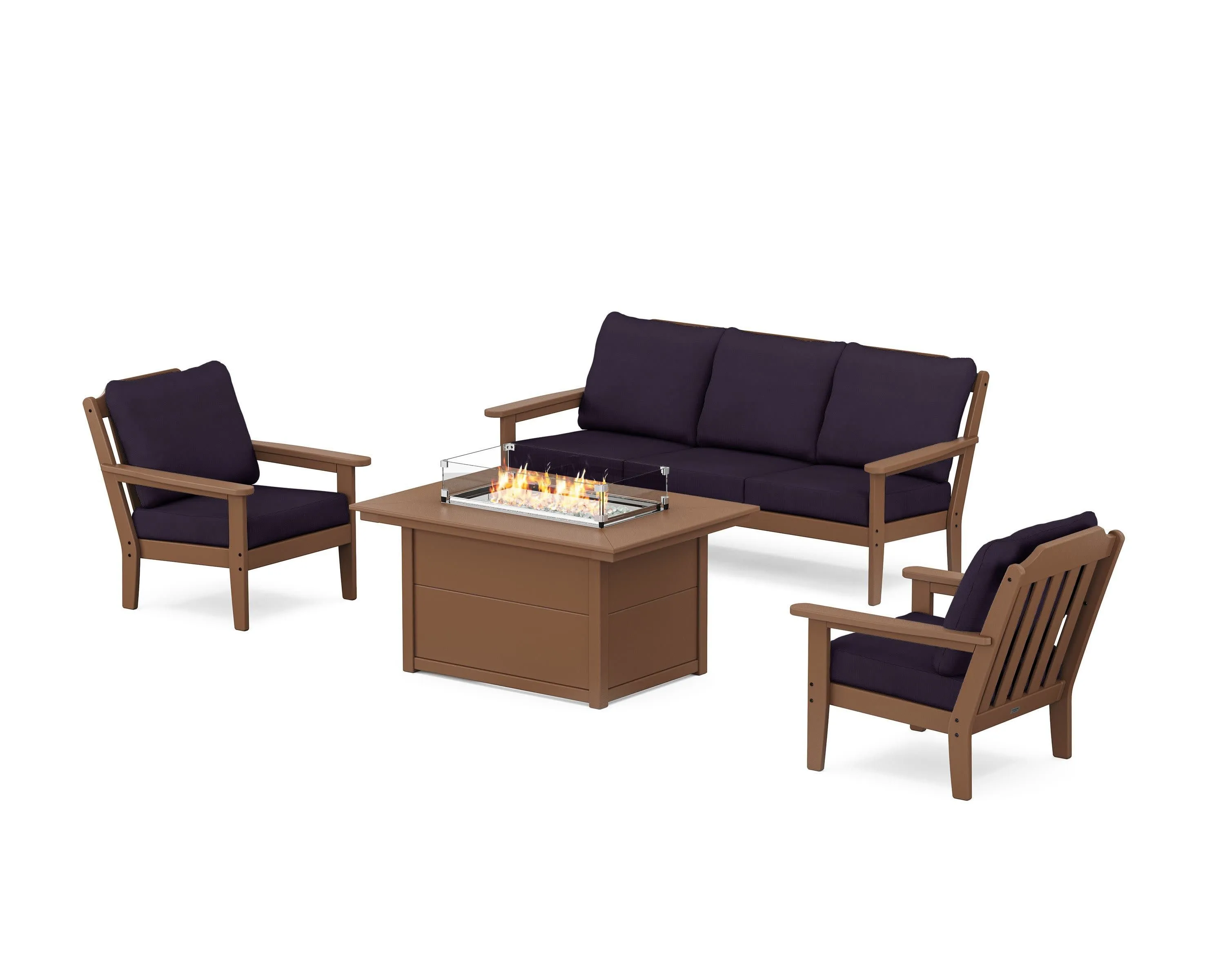 Cottage Deep Seating Fire Pit Table Set