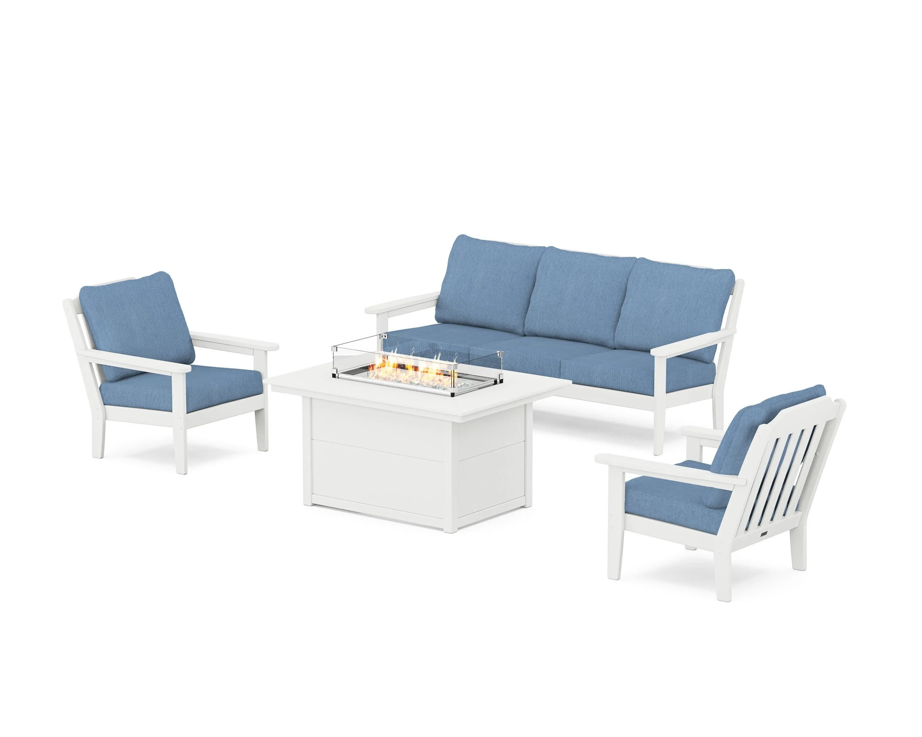 Cottage Deep Seating Fire Pit Table Set