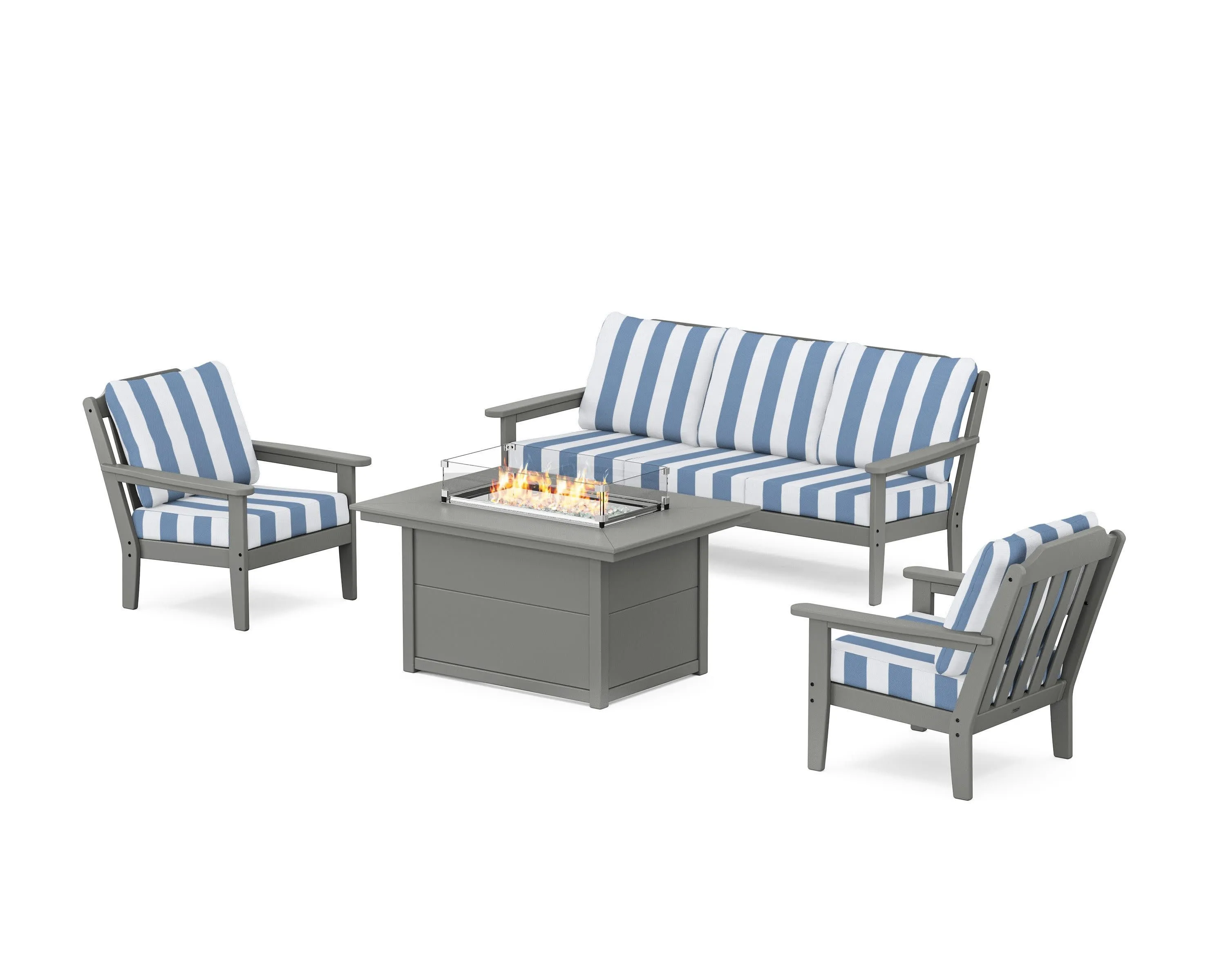 Cottage Deep Seating Fire Pit Table Set