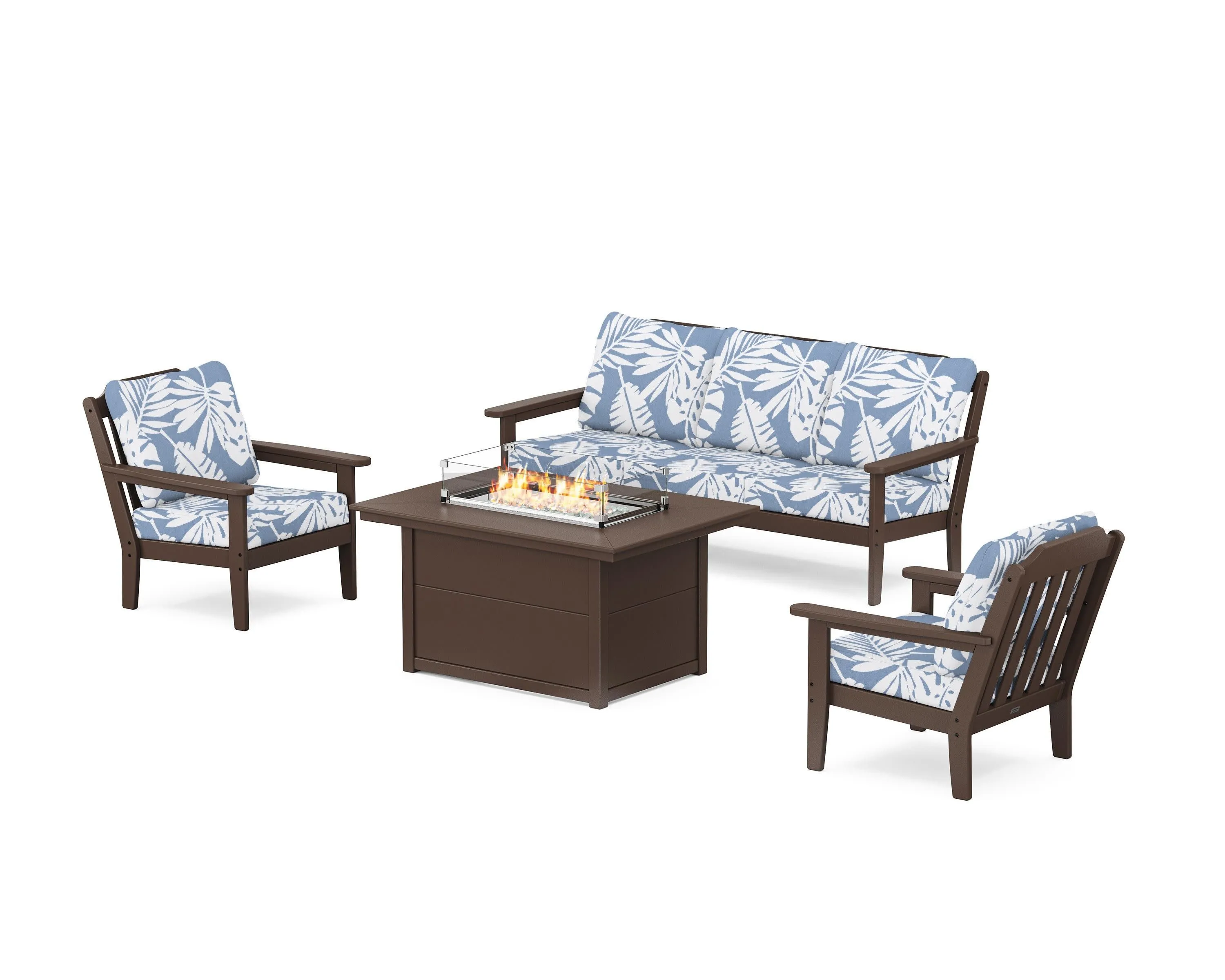 Cottage Deep Seating Fire Pit Table Set