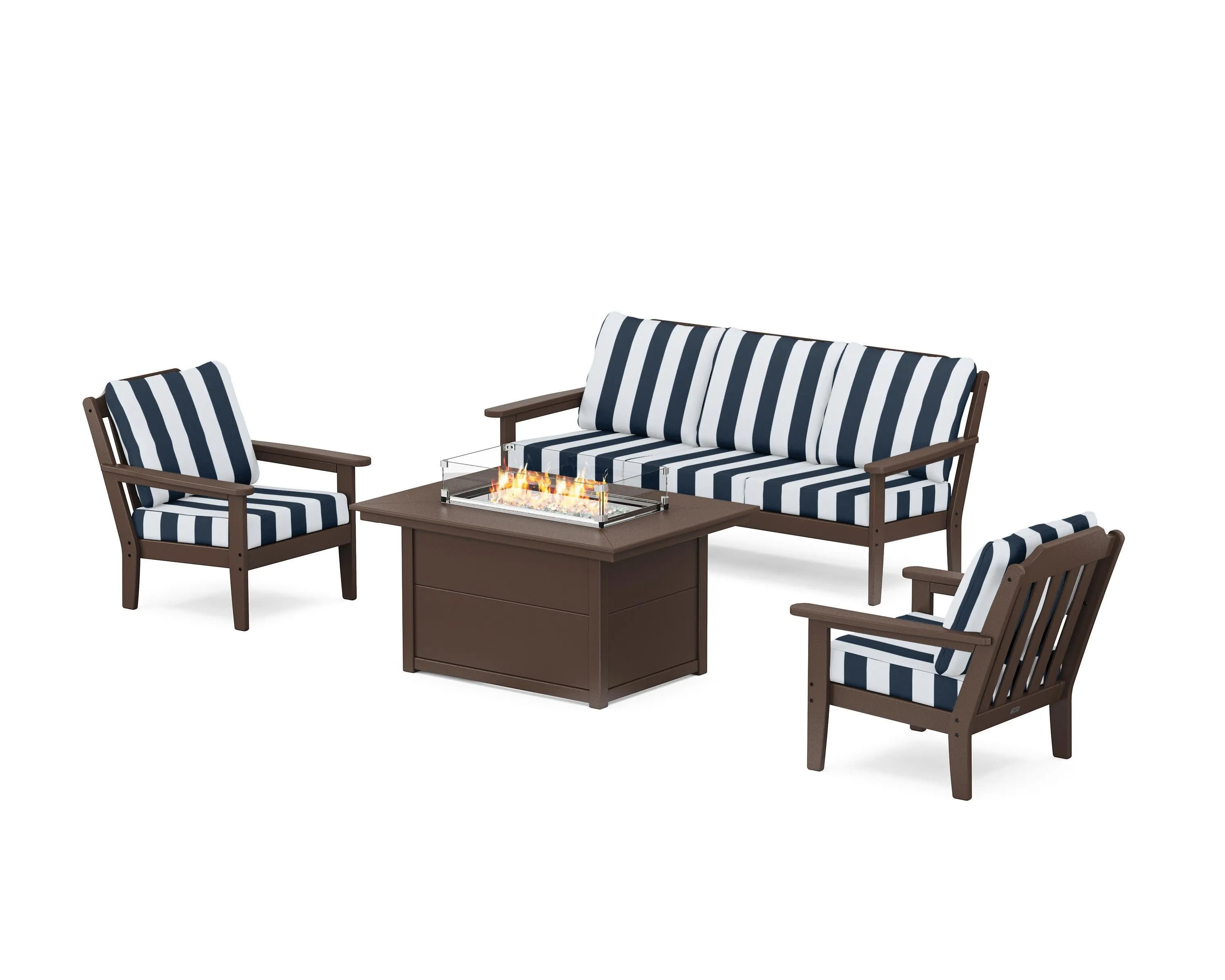 Cottage Deep Seating Fire Pit Table Set