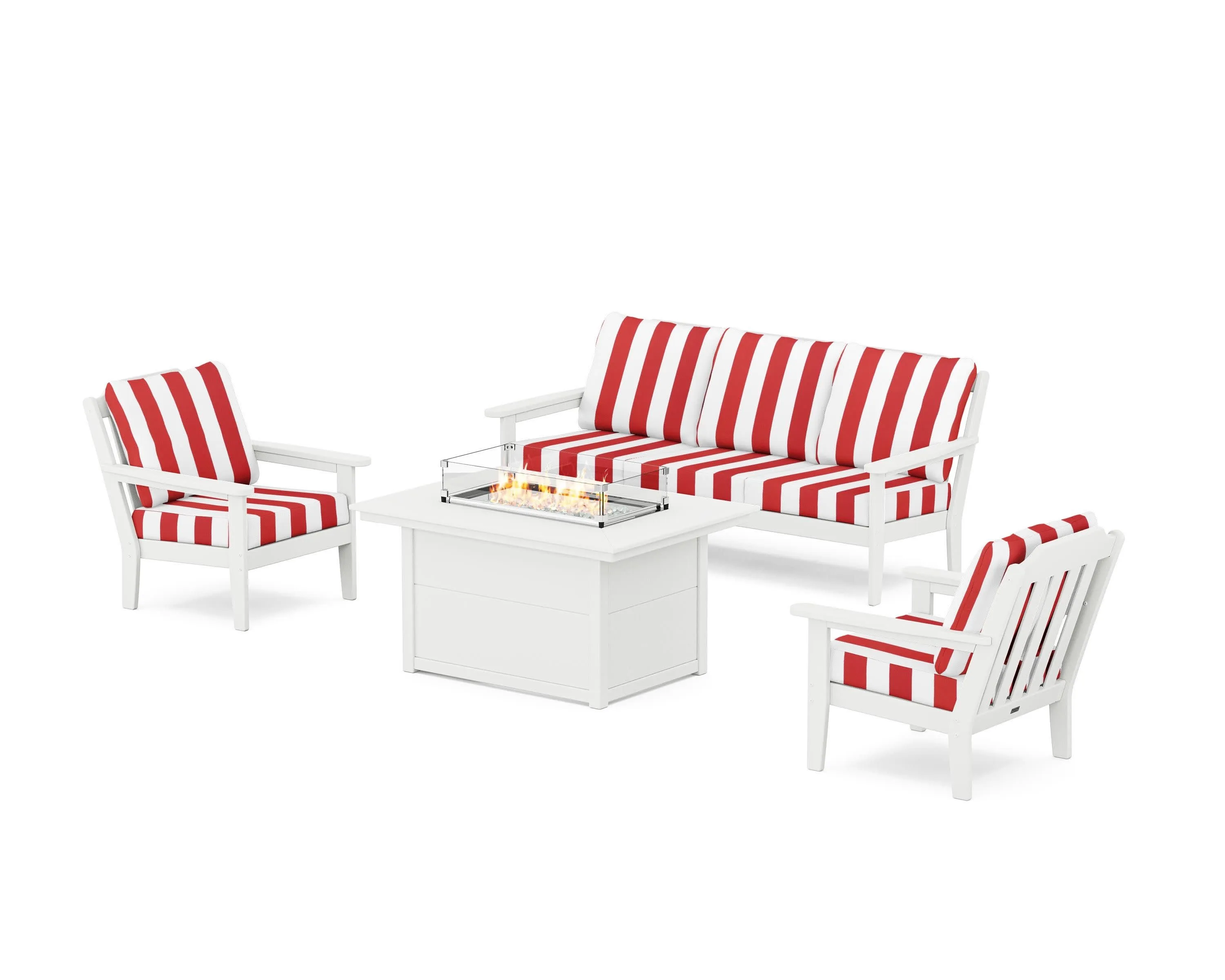 Cottage Deep Seating Fire Pit Table Set