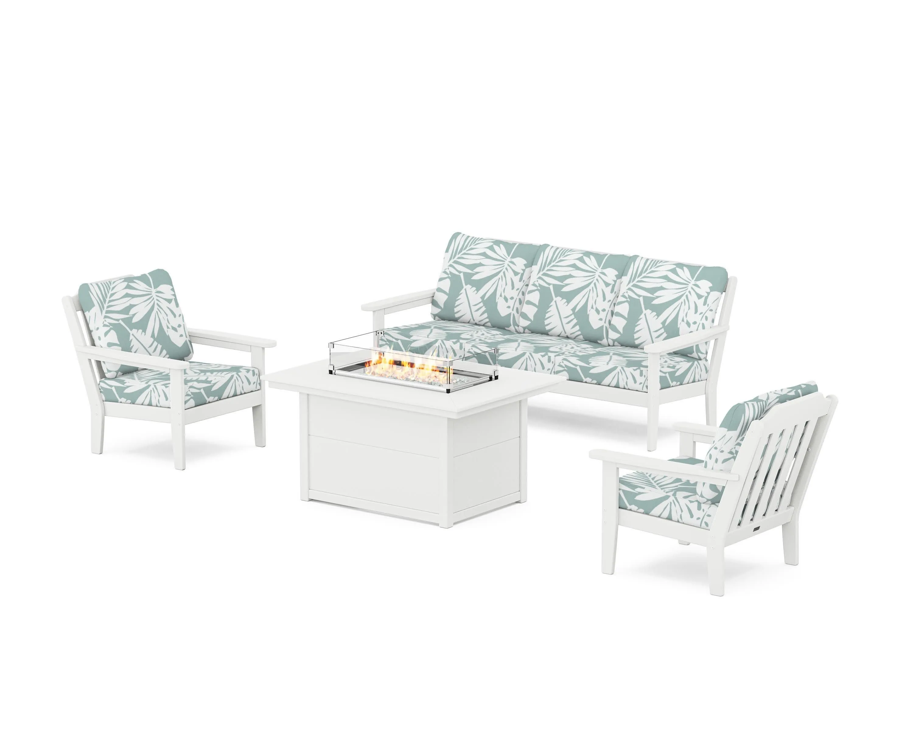 Cottage Deep Seating Fire Pit Table Set