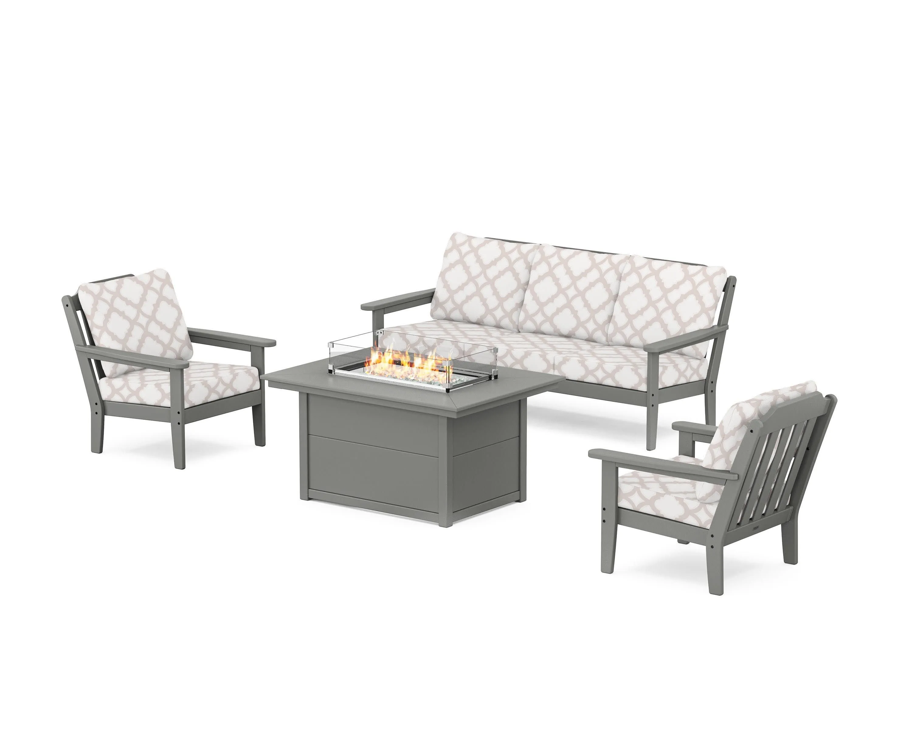 Cottage Deep Seating Fire Pit Table Set