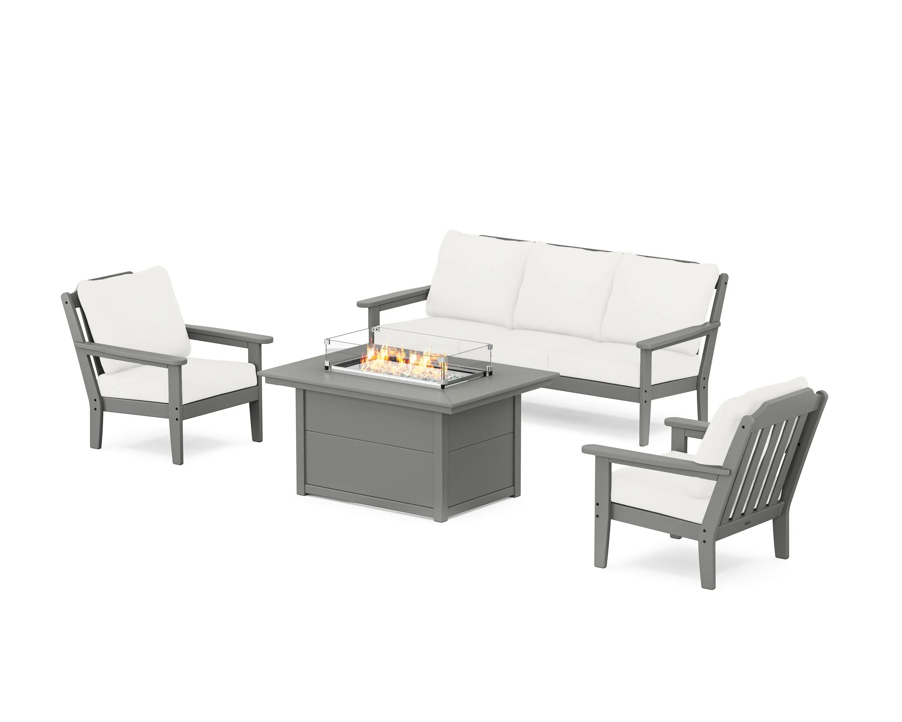 Cottage Deep Seating Fire Pit Table Set
