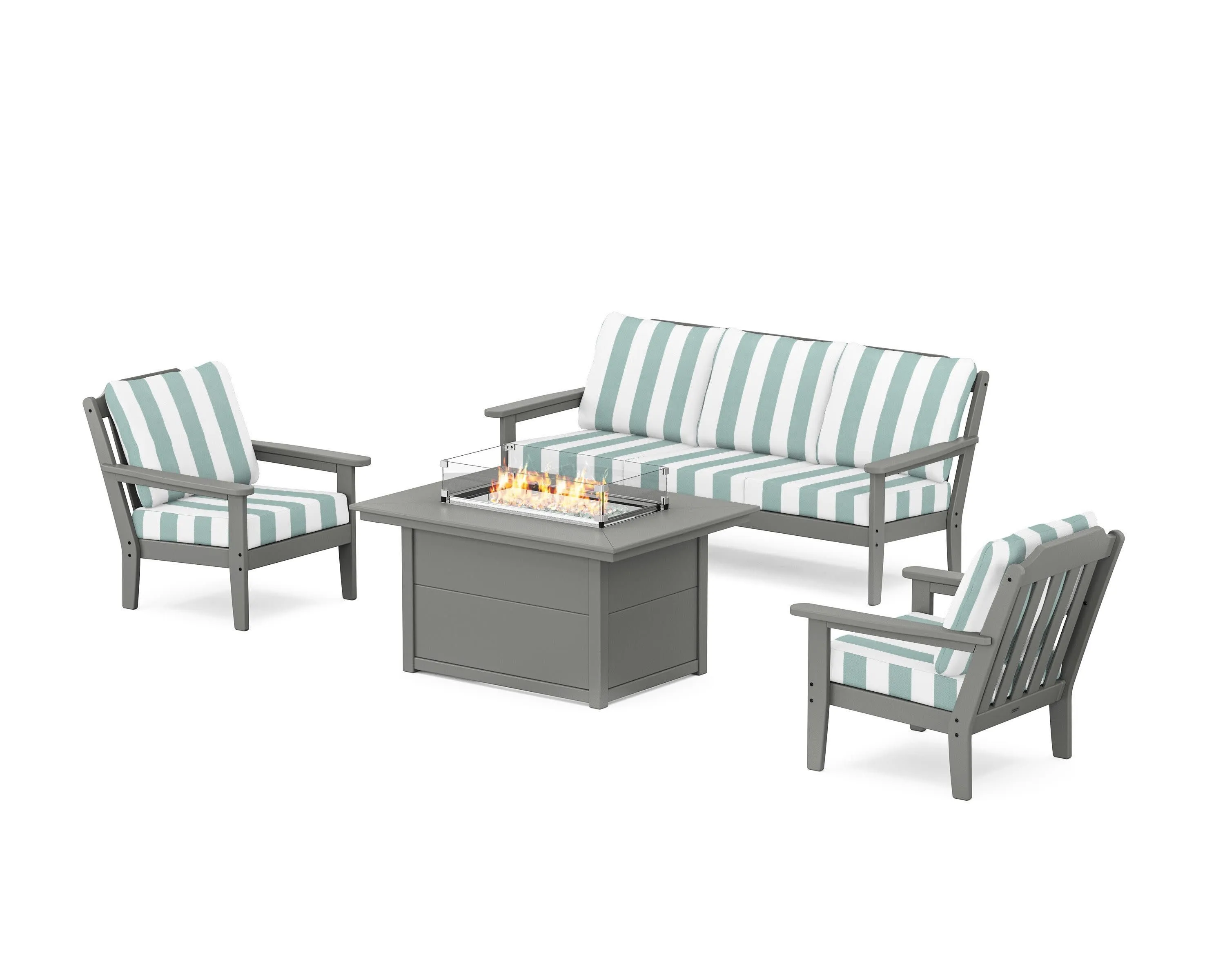 Cottage Deep Seating Fire Pit Table Set