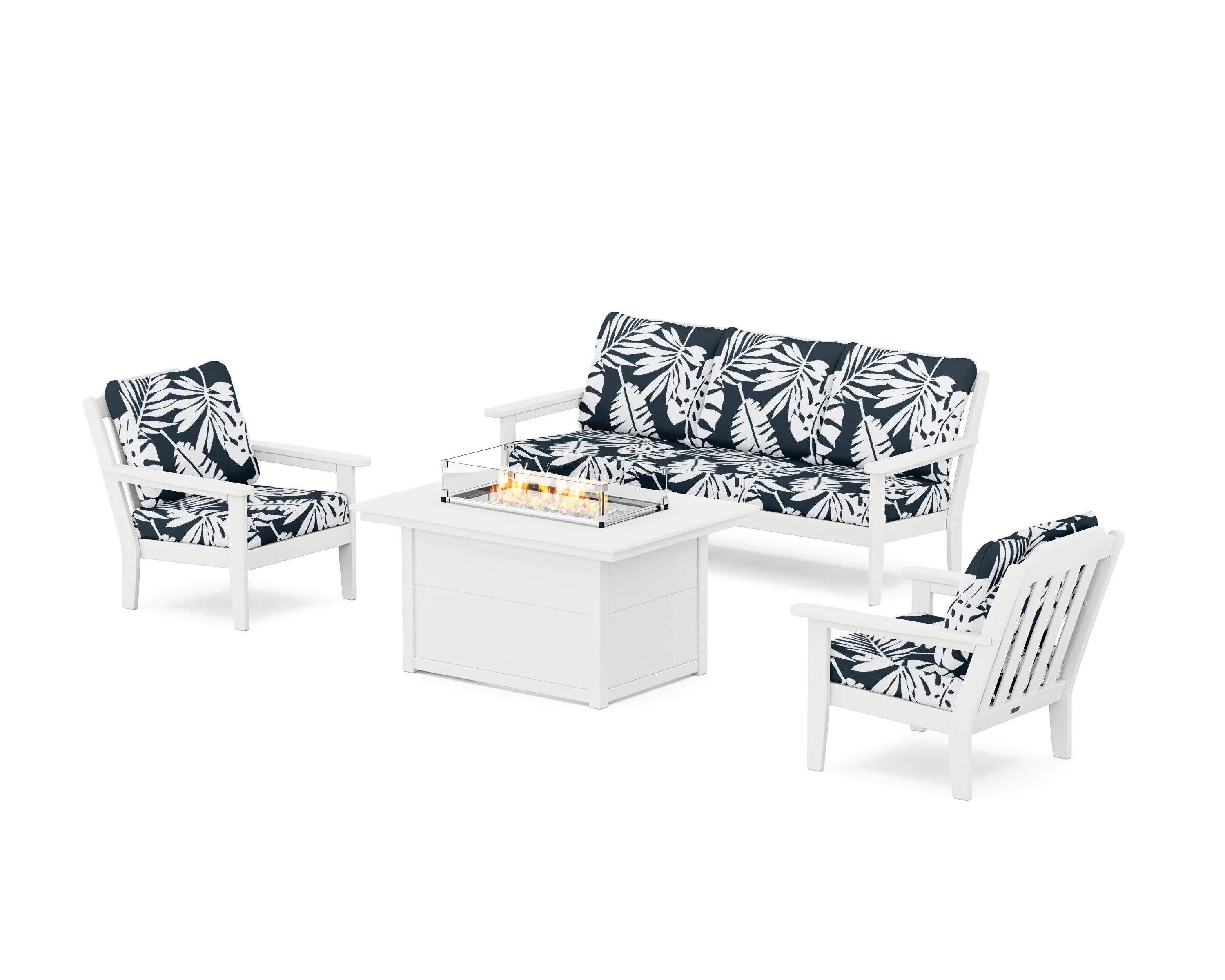 Cottage Deep Seating Fire Pit Table Set