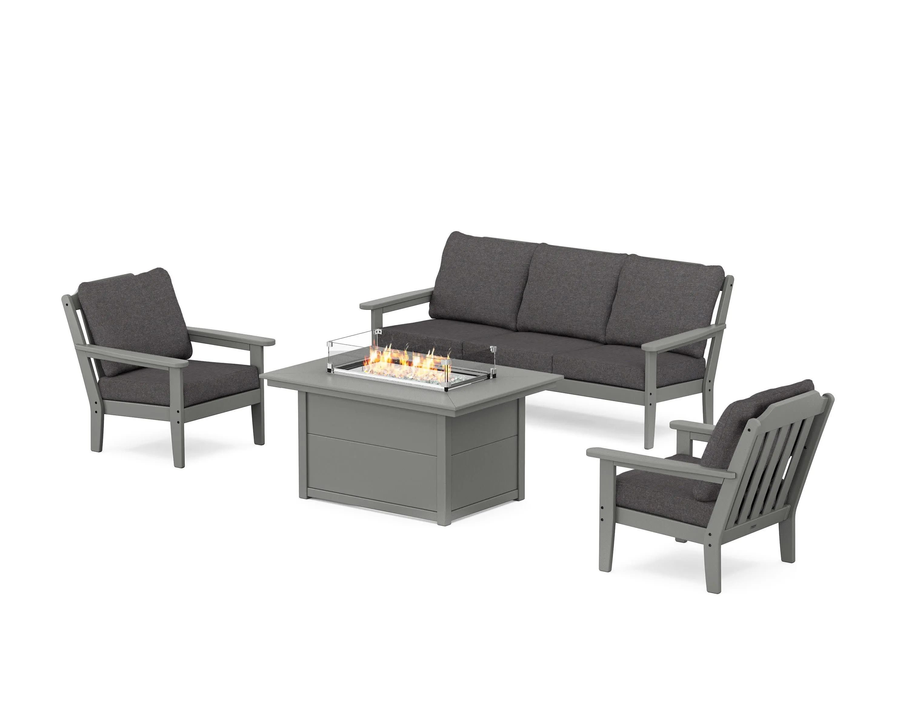 Cottage Deep Seating Fire Pit Table Set
