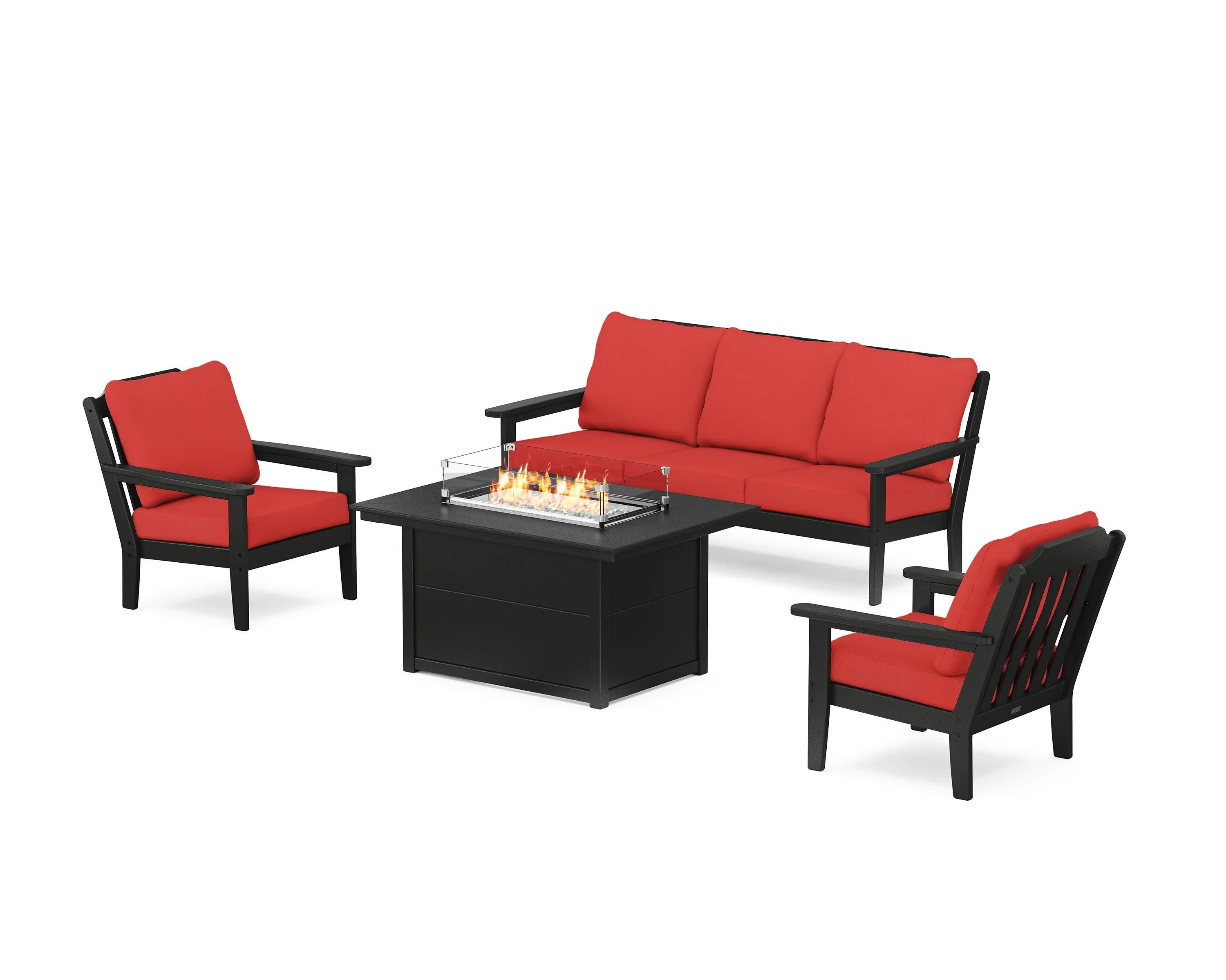 Cottage Deep Seating Fire Pit Table Set