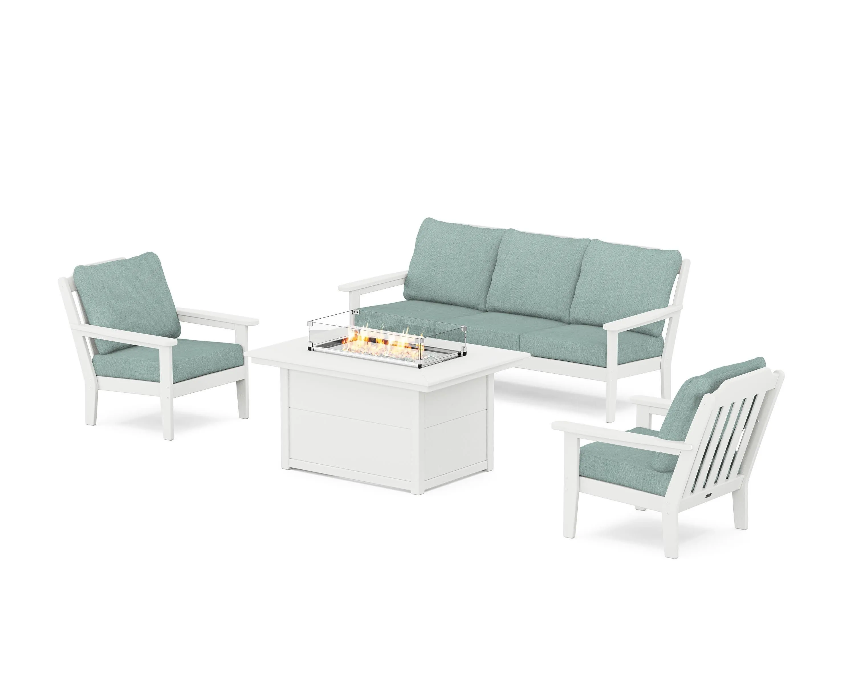 Cottage Deep Seating Fire Pit Table Set