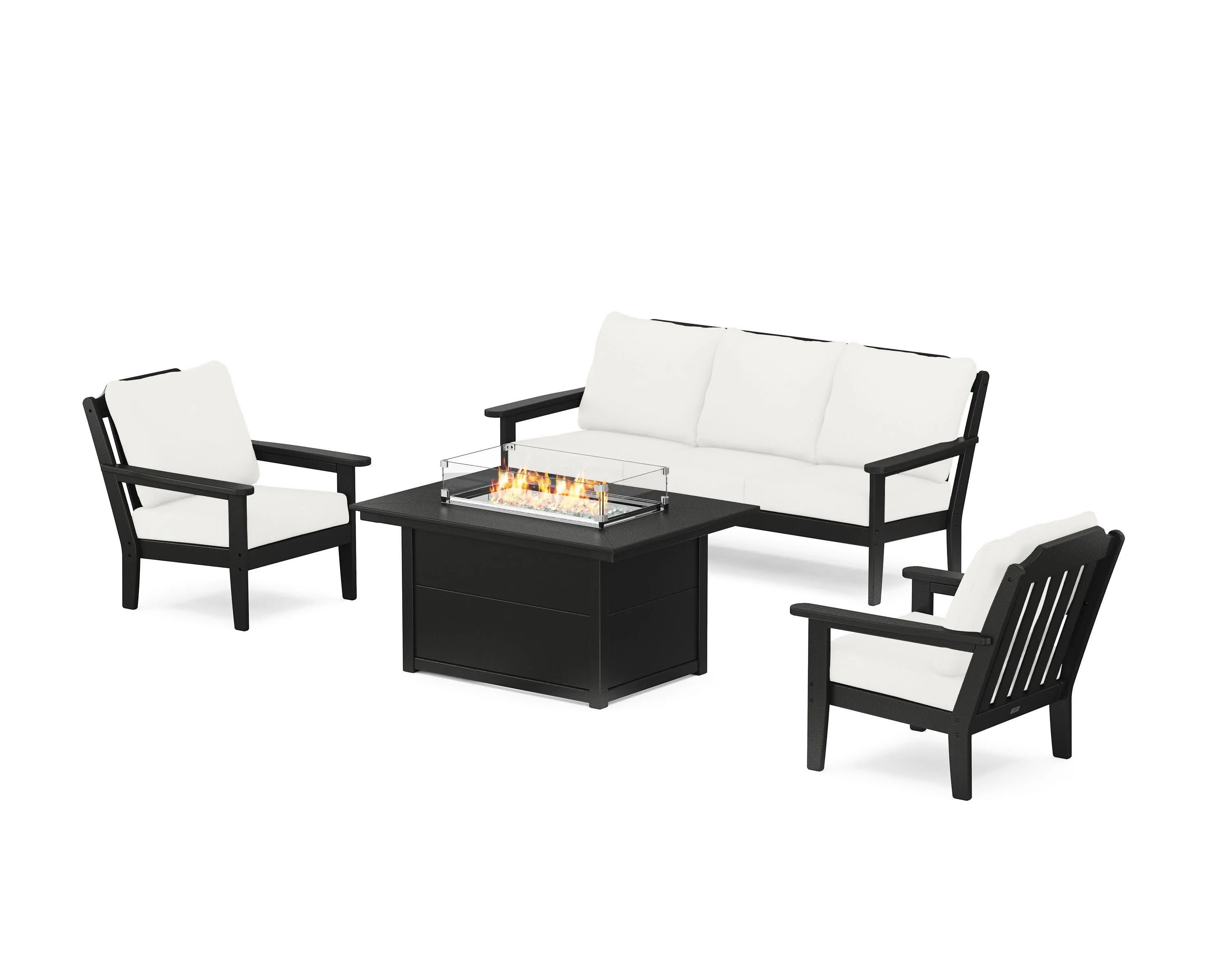 Cottage Deep Seating Fire Pit Table Set
