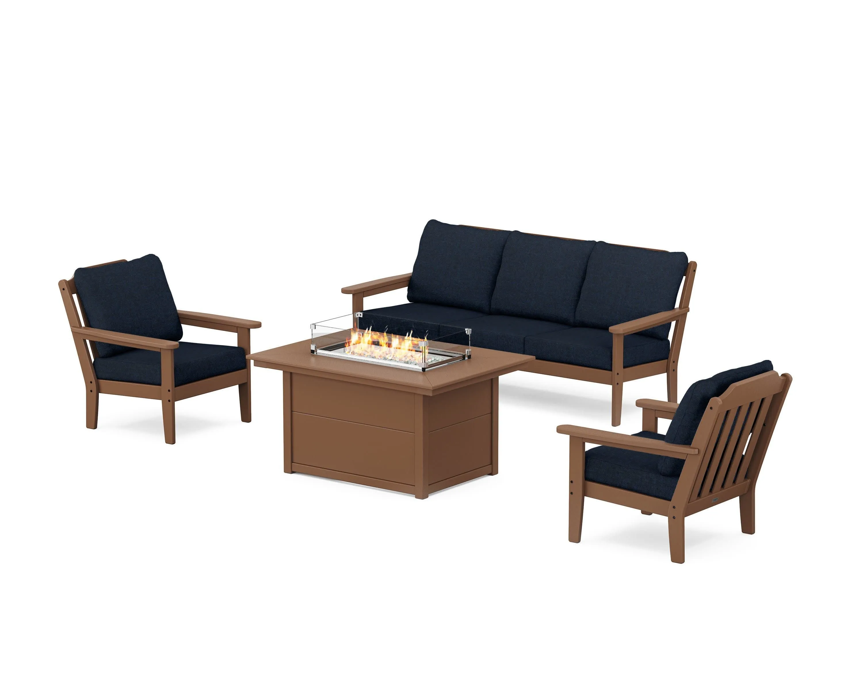 Cottage Deep Seating Fire Pit Table Set
