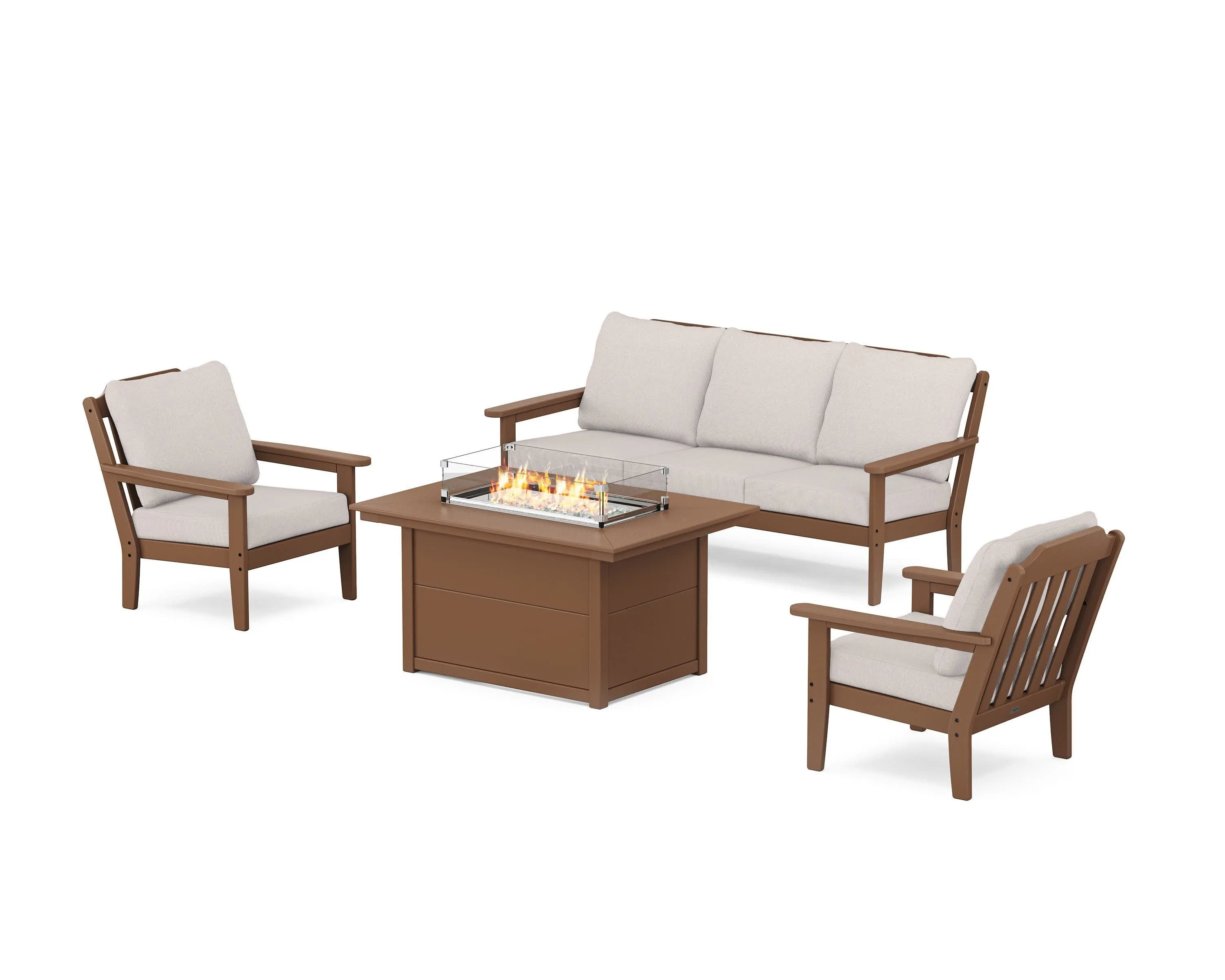 Cottage Deep Seating Fire Pit Table Set
