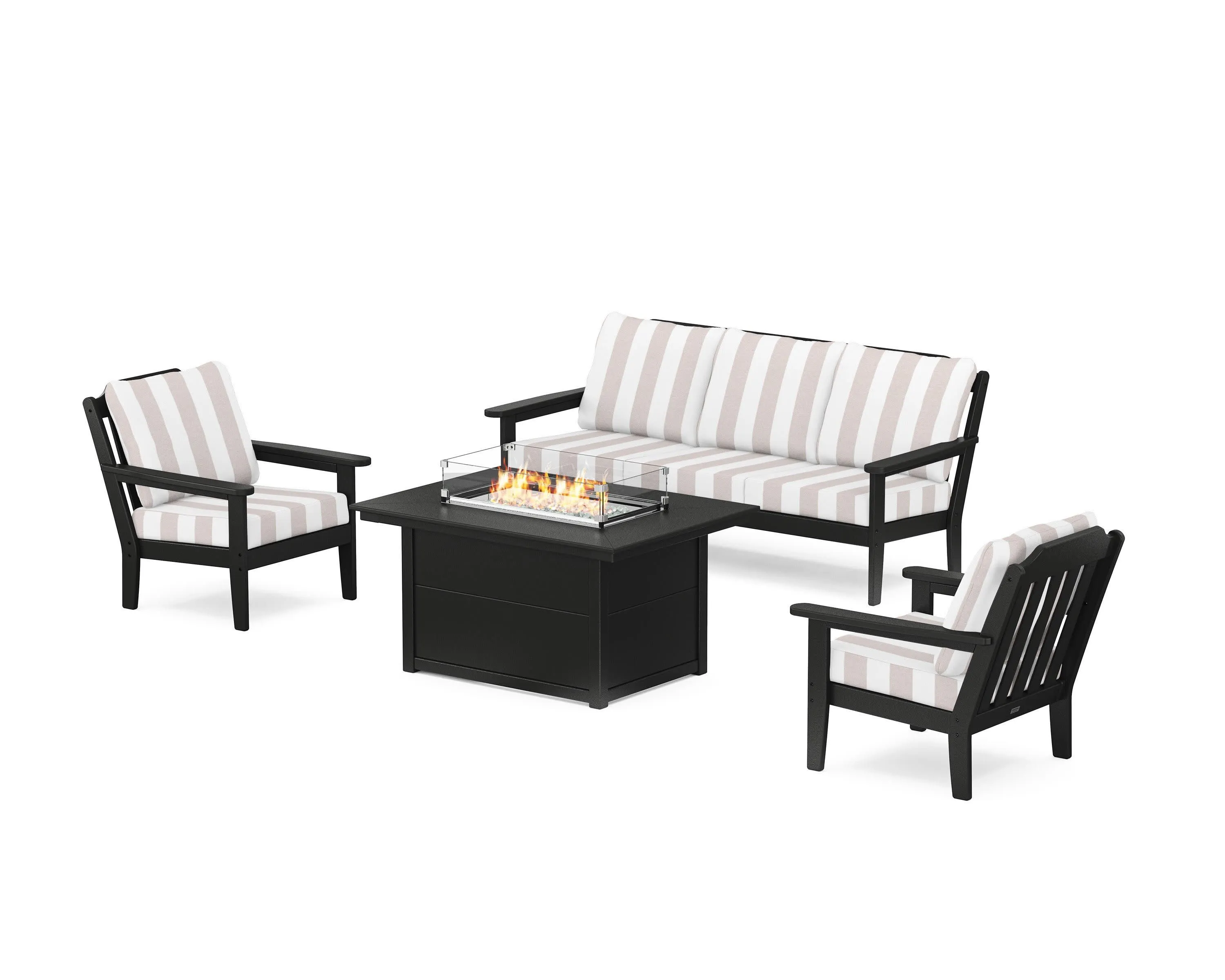 Cottage Deep Seating Fire Pit Table Set