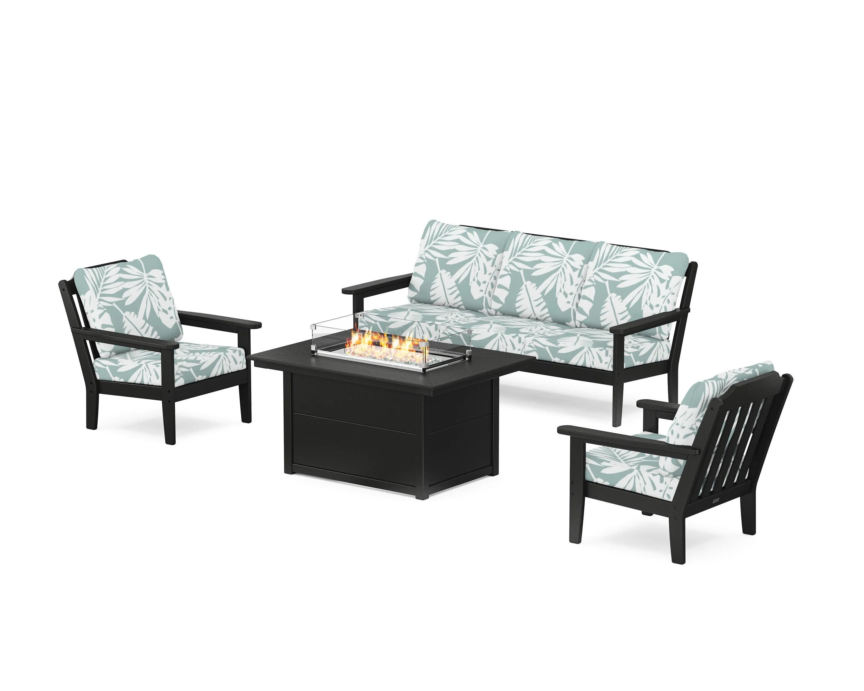 Cottage Deep Seating Fire Pit Table Set