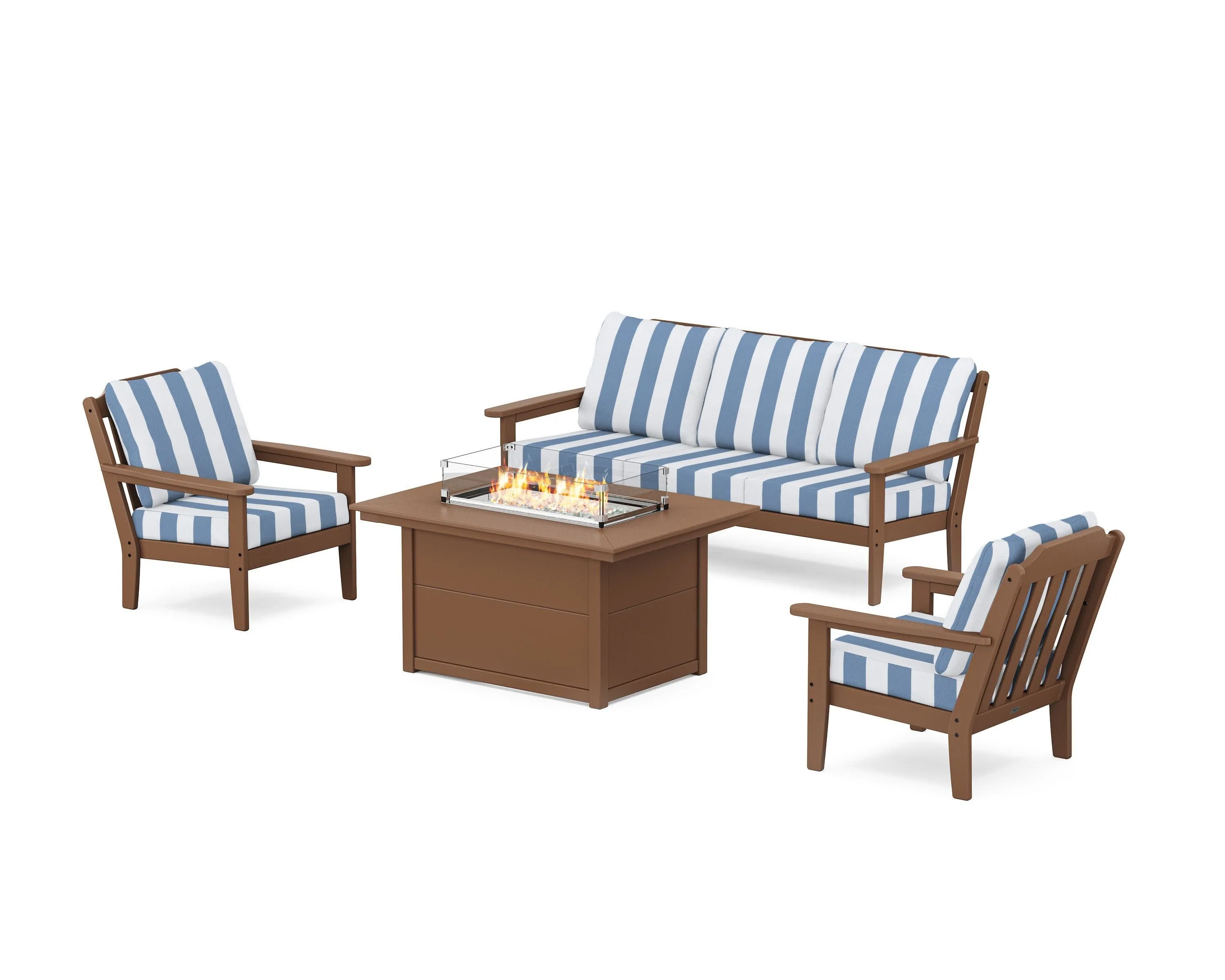 Cottage Deep Seating Fire Pit Table Set