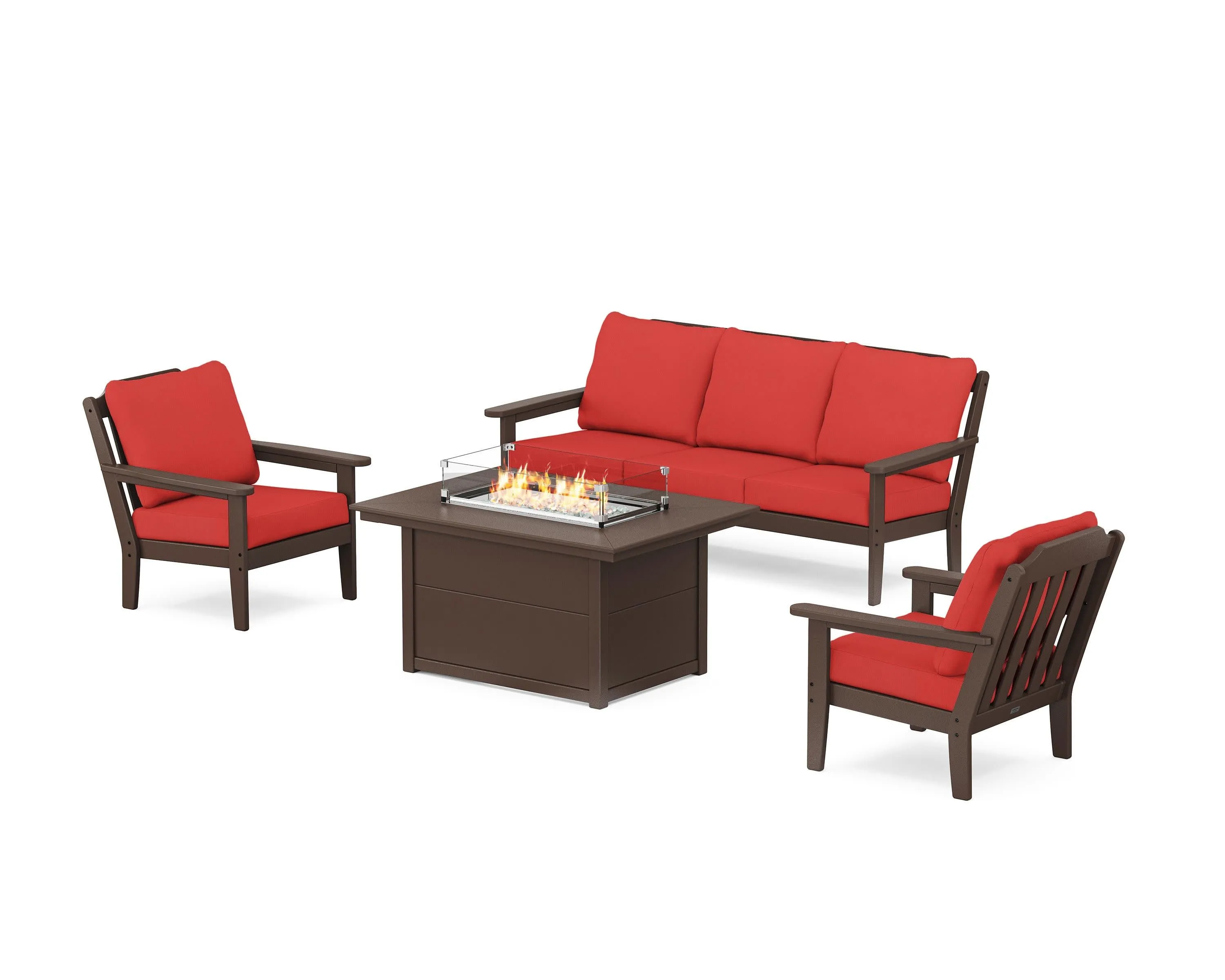 Cottage Deep Seating Fire Pit Table Set