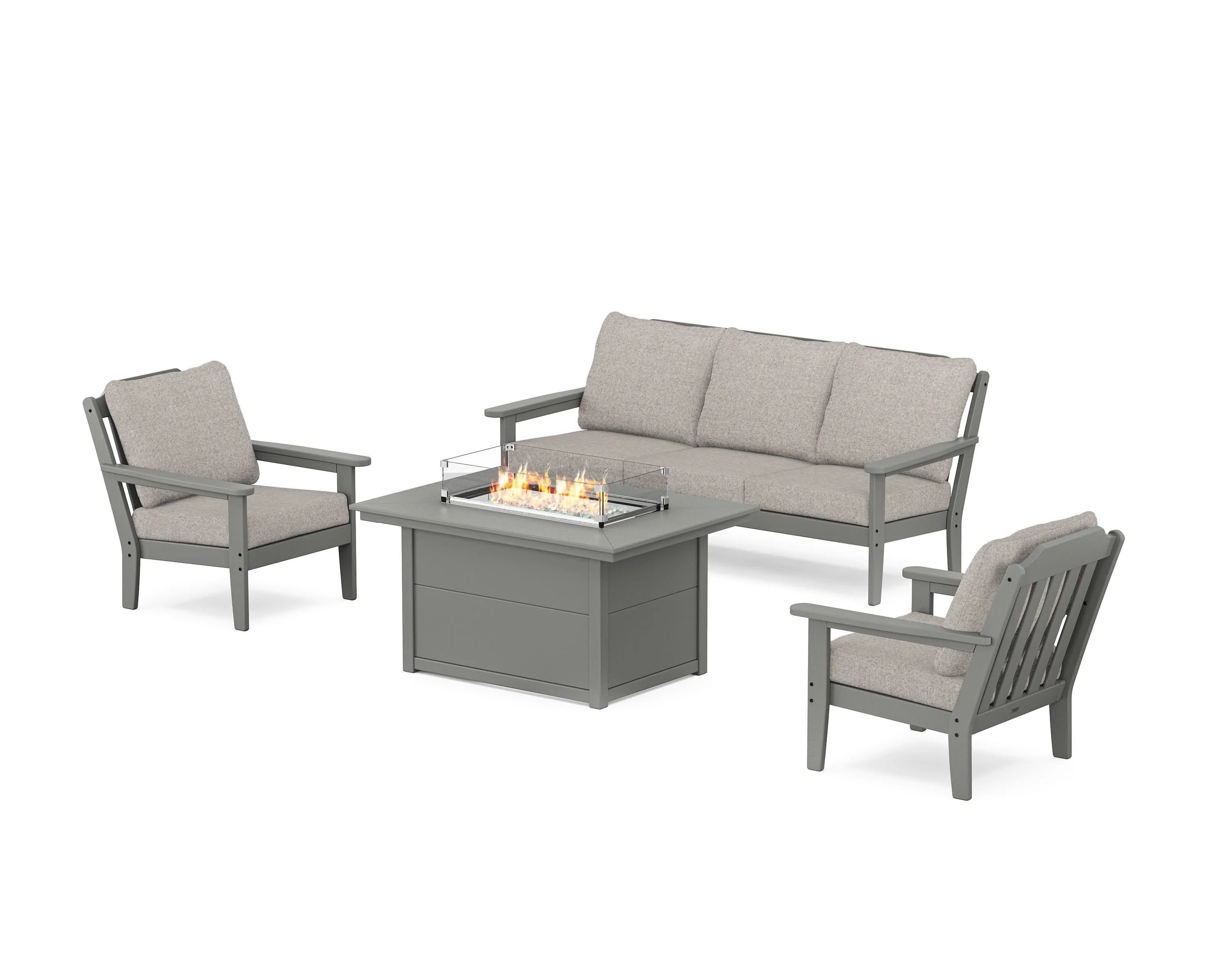 Cottage Deep Seating Fire Pit Table Set