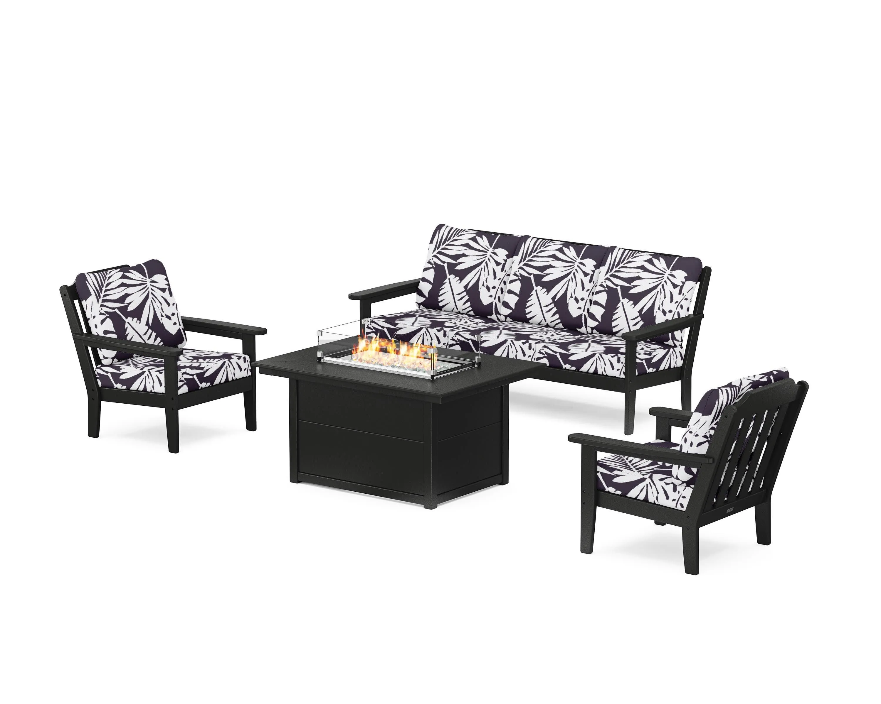 Cottage Deep Seating Fire Pit Table Set