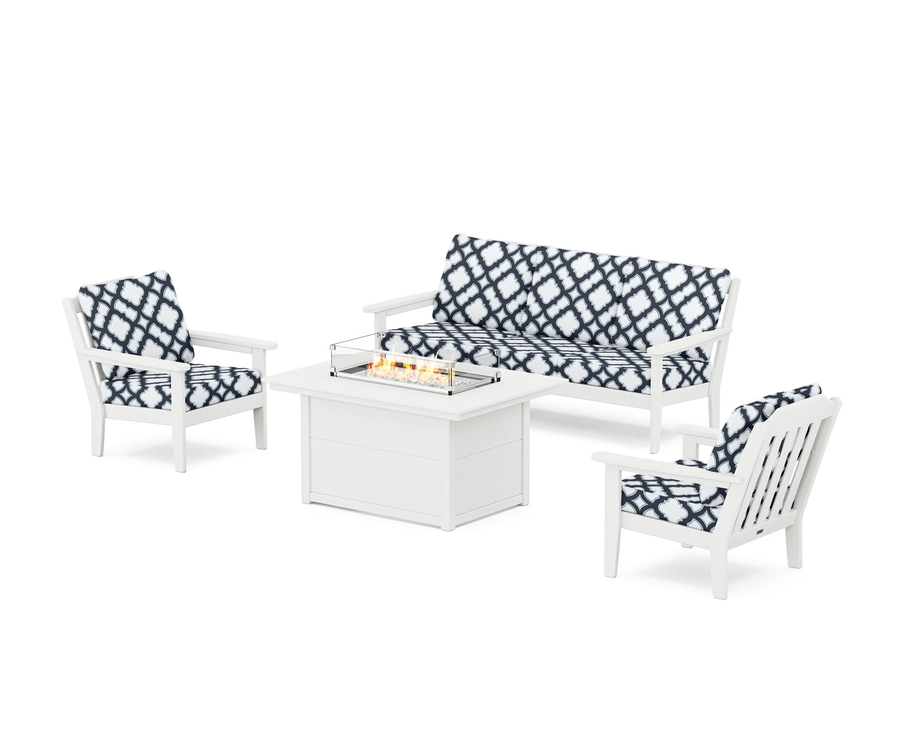 Cottage Deep Seating Fire Pit Table Set