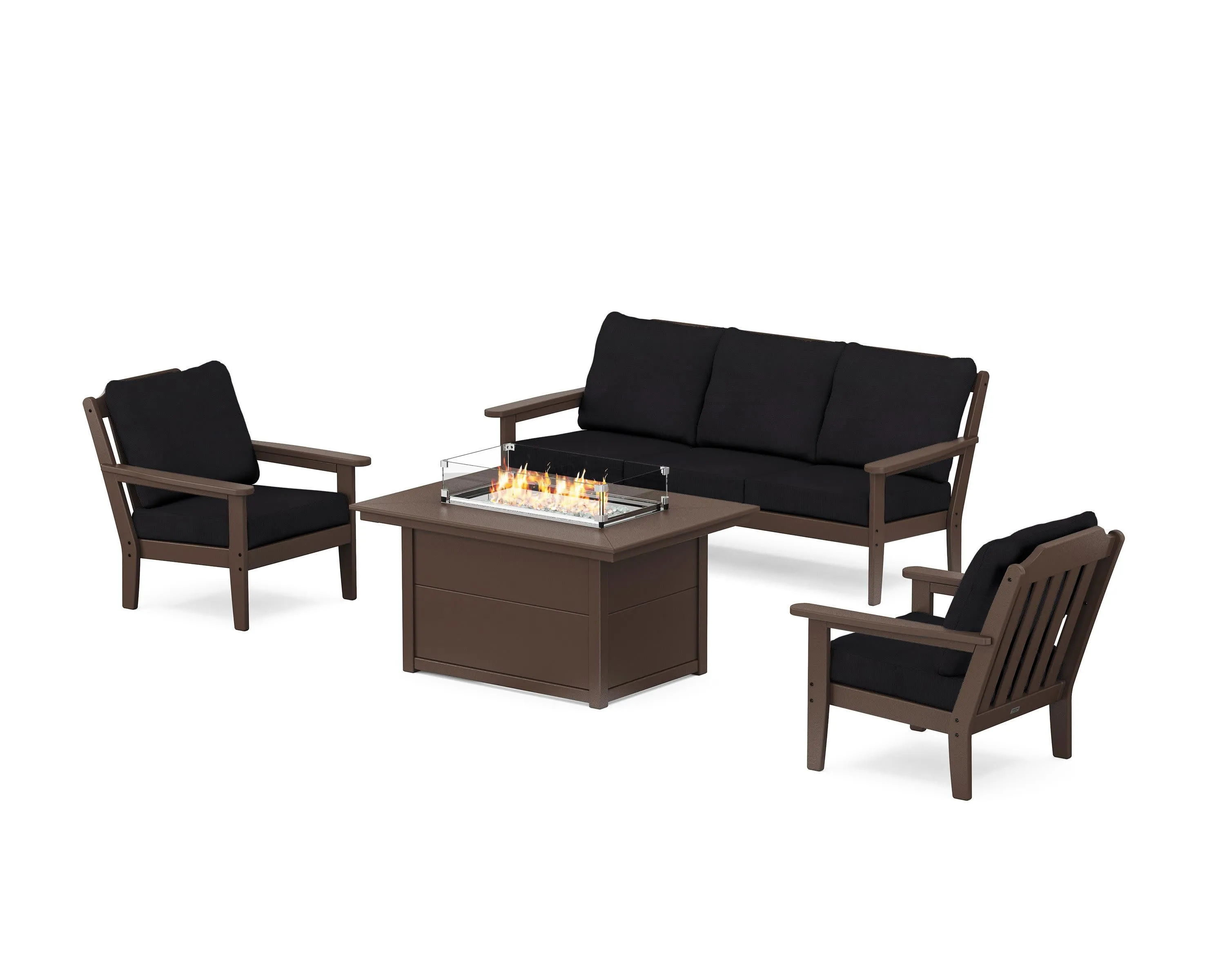 Cottage Deep Seating Fire Pit Table Set