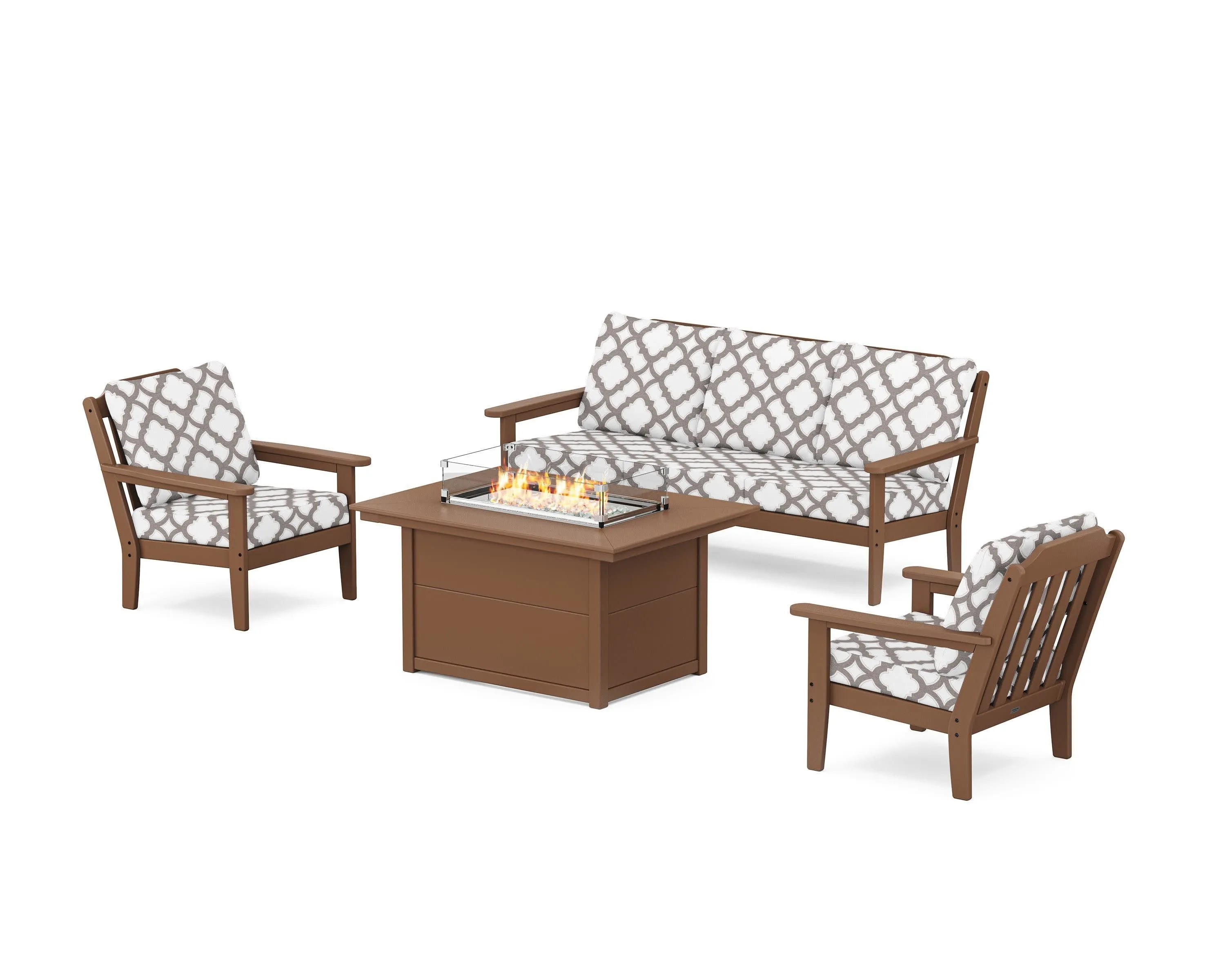 Cottage Deep Seating Fire Pit Table Set