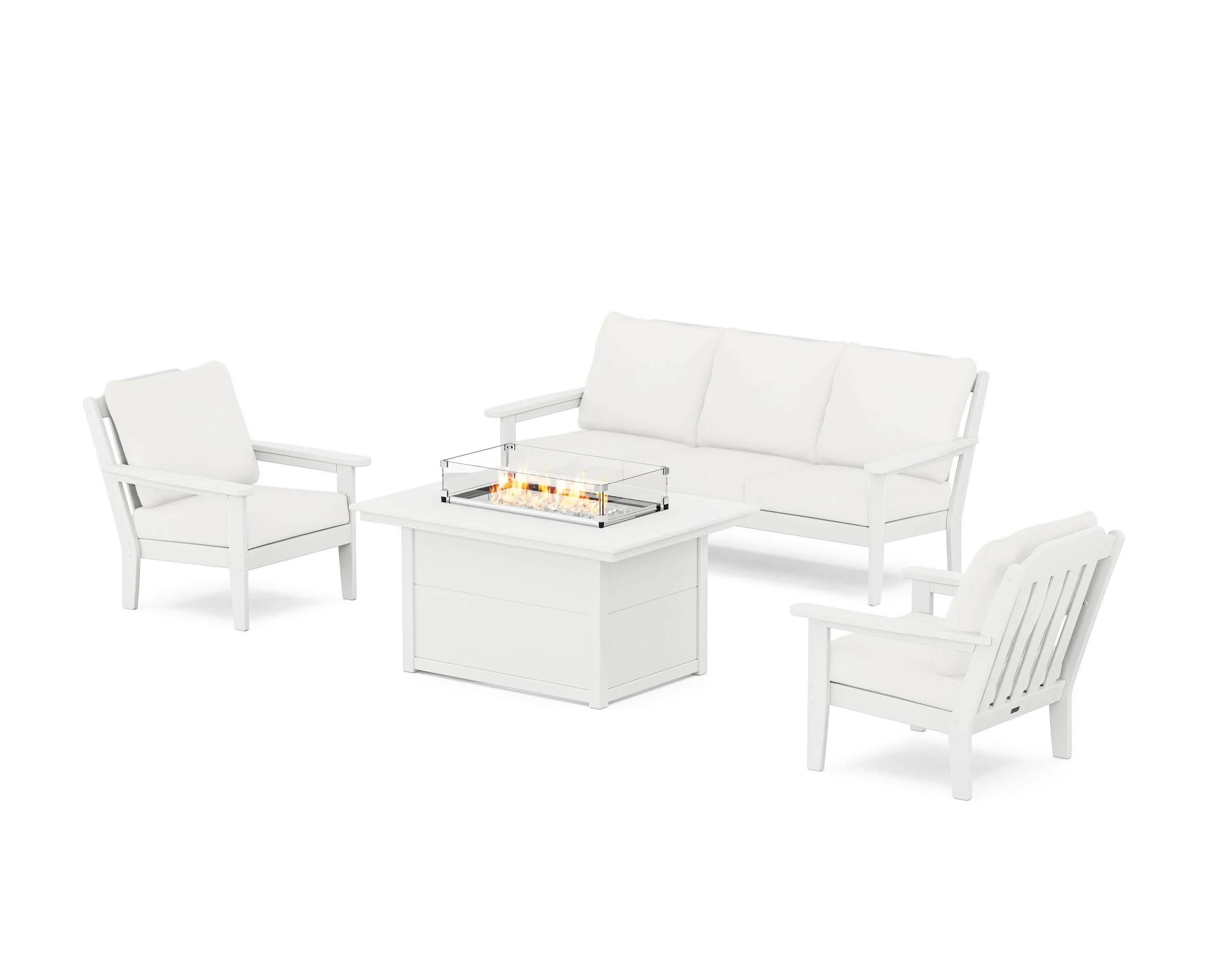 Cottage Deep Seating Fire Pit Table Set