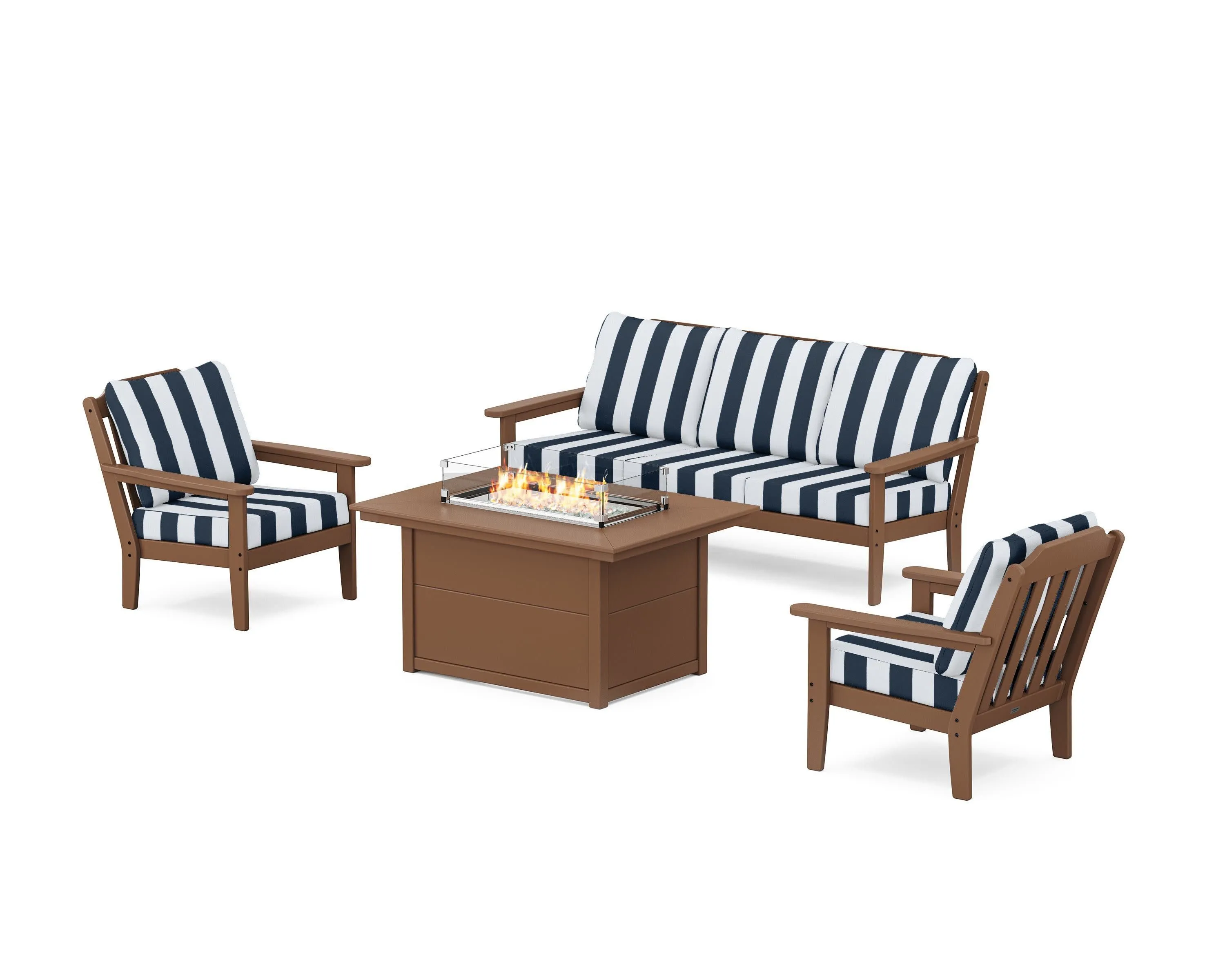 Cottage Deep Seating Fire Pit Table Set