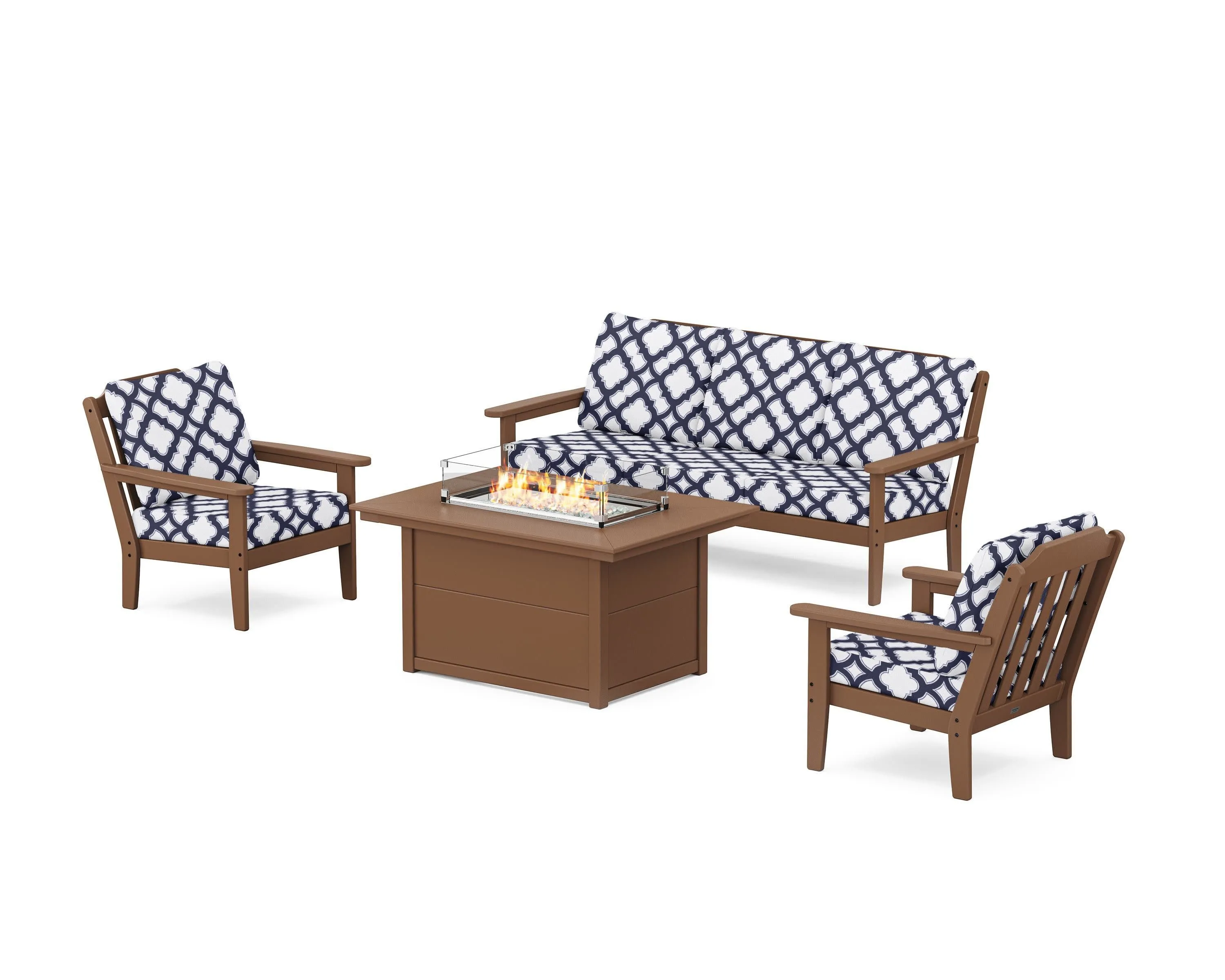 Cottage Deep Seating Fire Pit Table Set