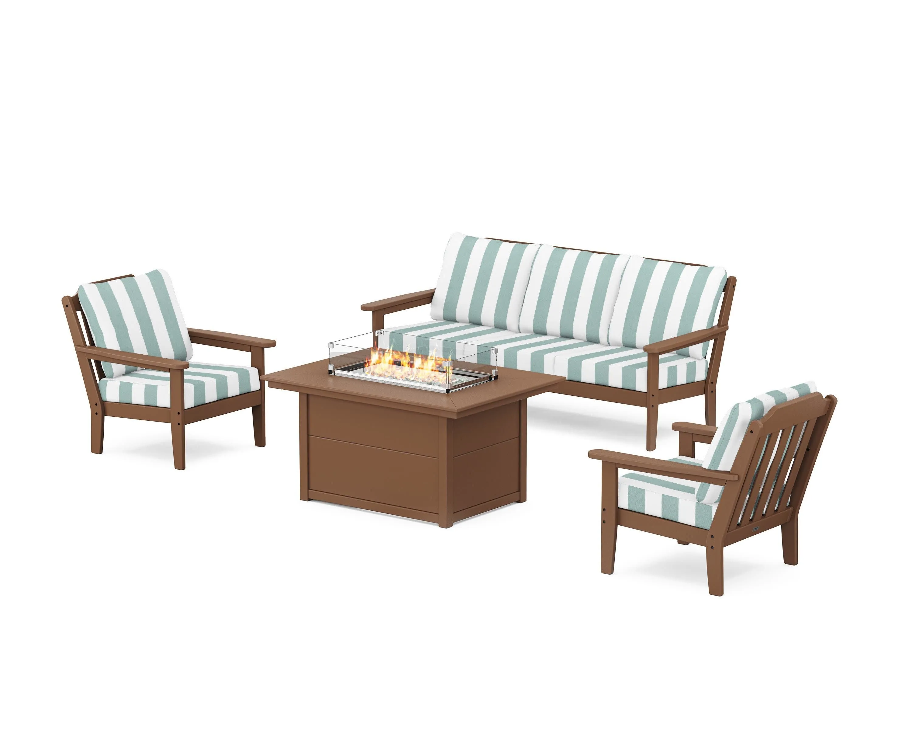 Cottage Deep Seating Fire Pit Table Set