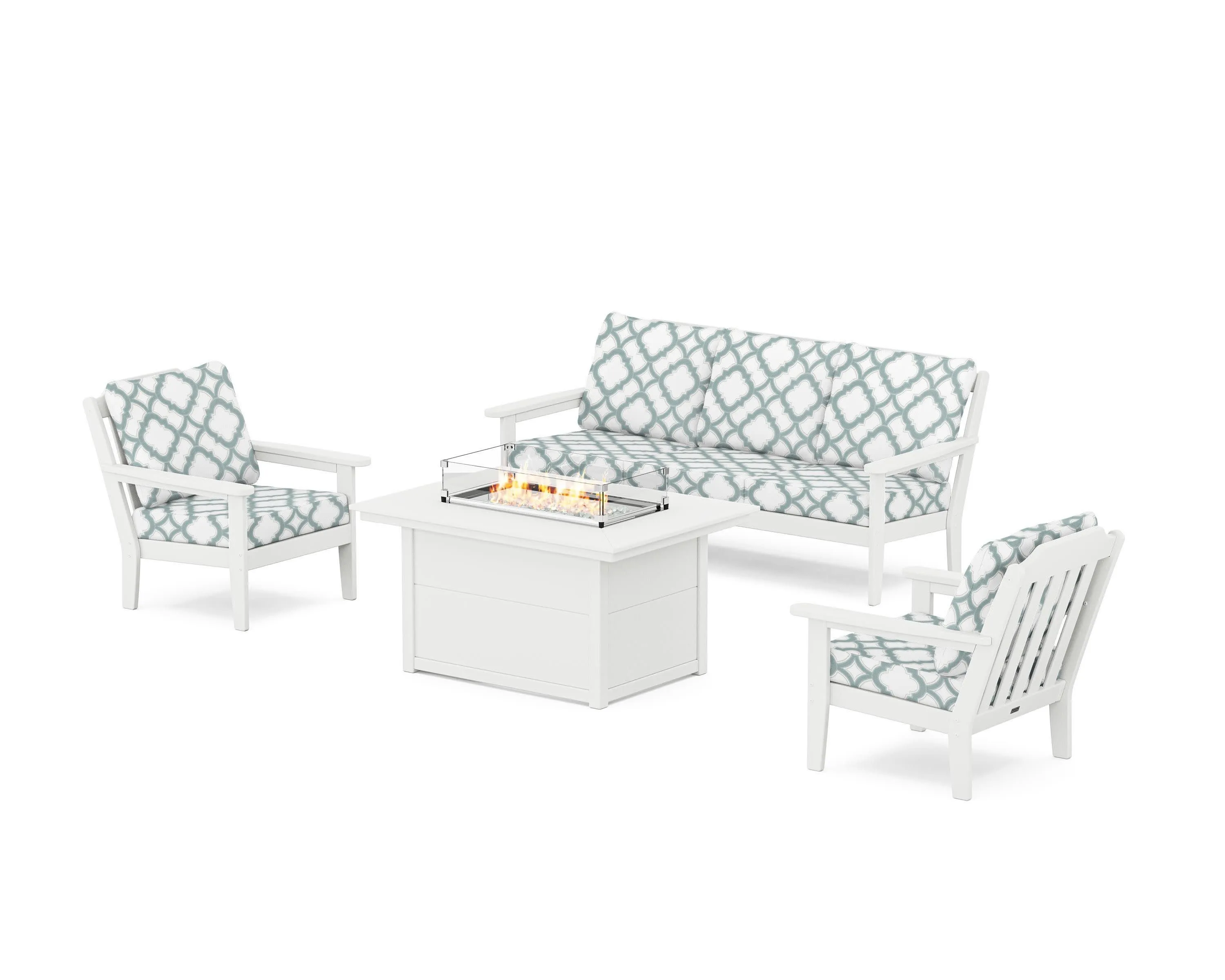 Cottage Deep Seating Fire Pit Table Set