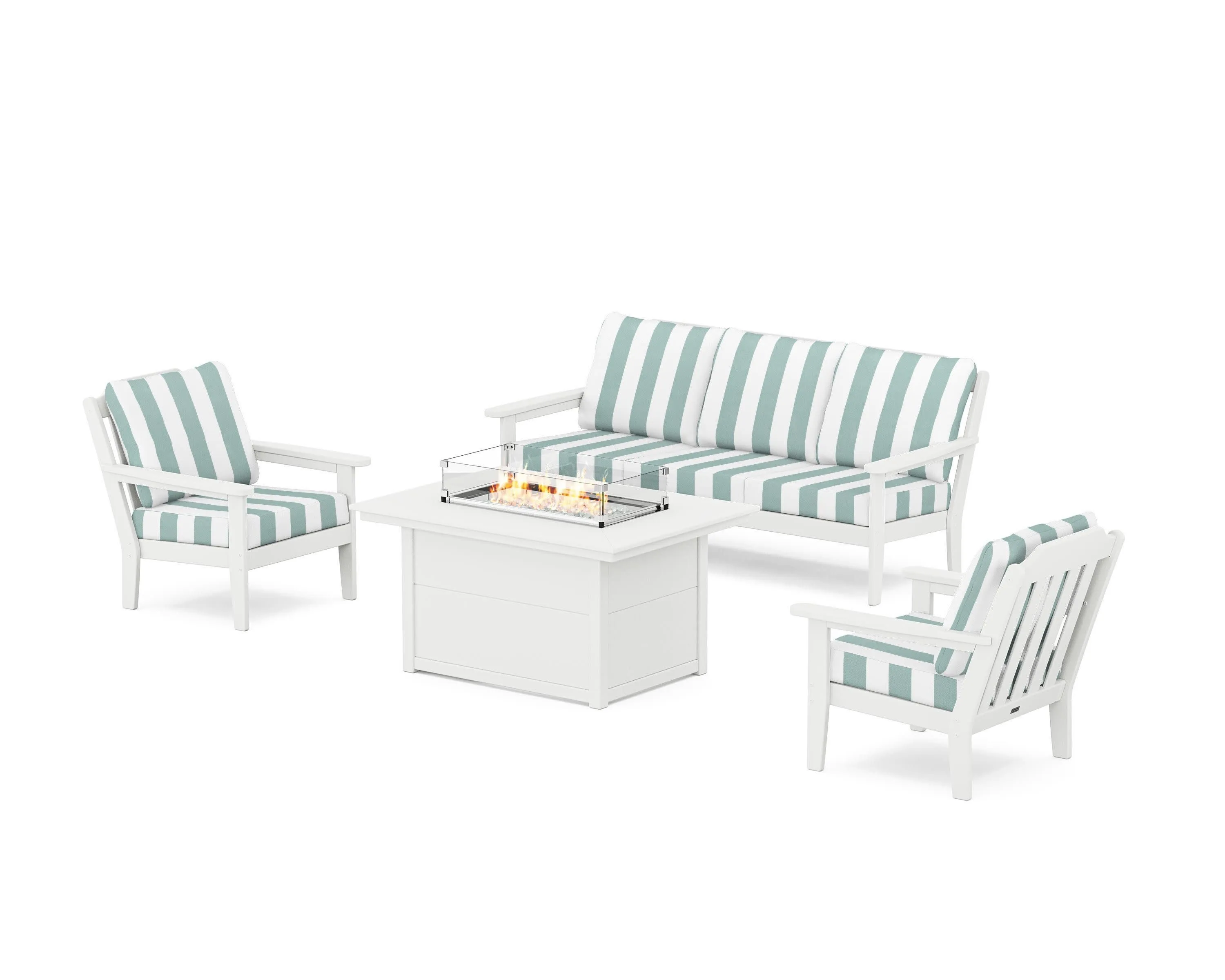 Cottage Deep Seating Fire Pit Table Set