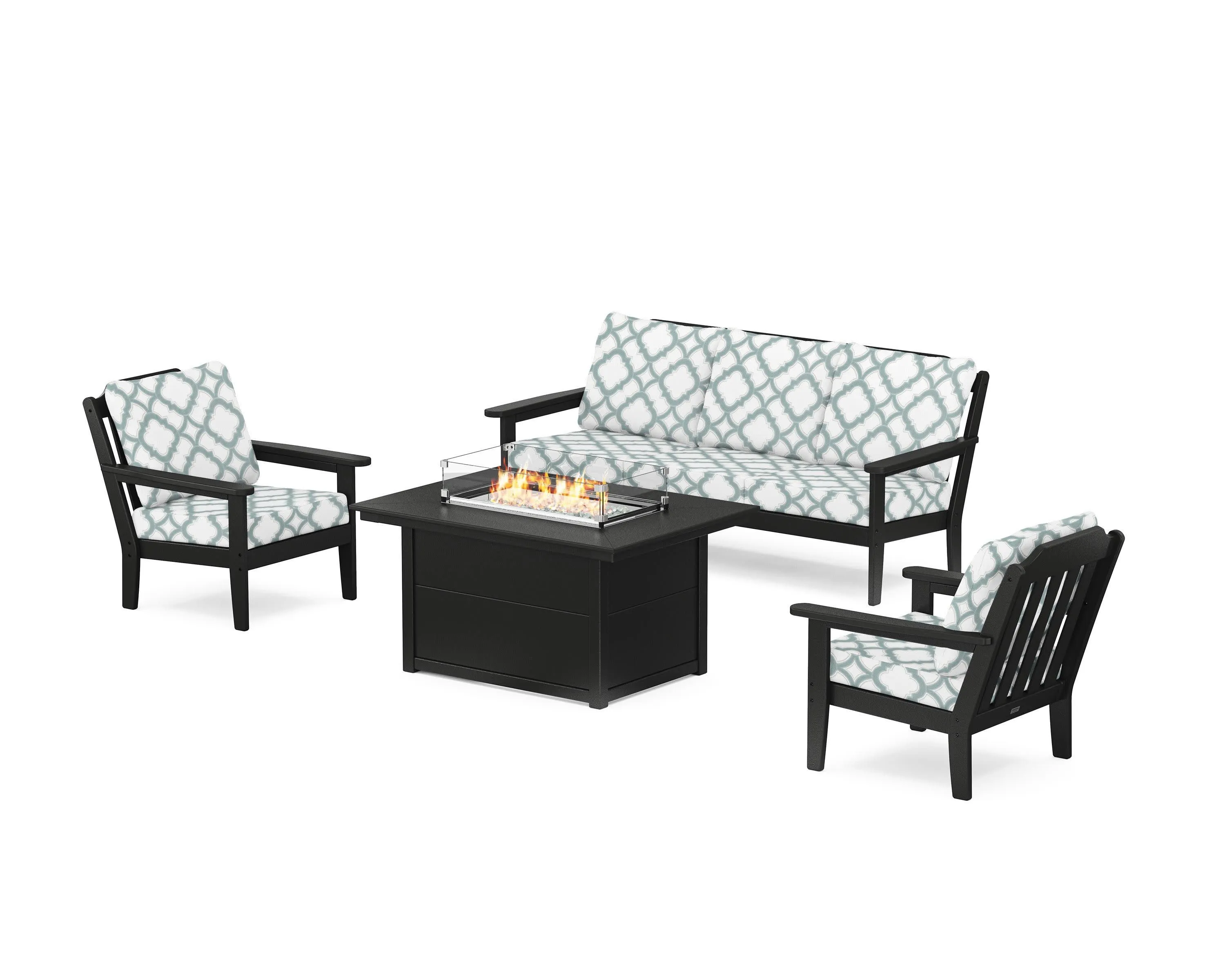 Cottage Deep Seating Fire Pit Table Set