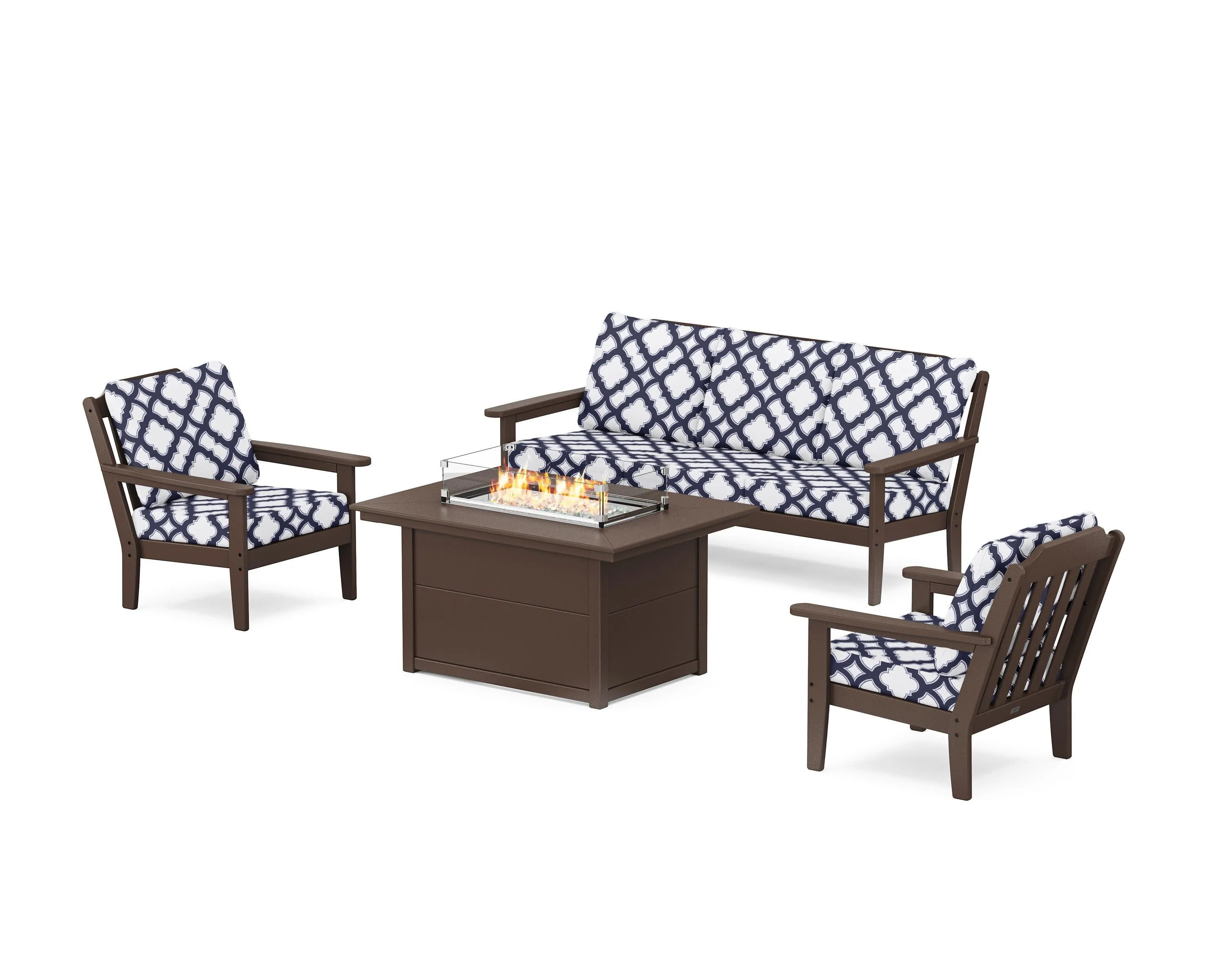 Cottage Deep Seating Fire Pit Table Set