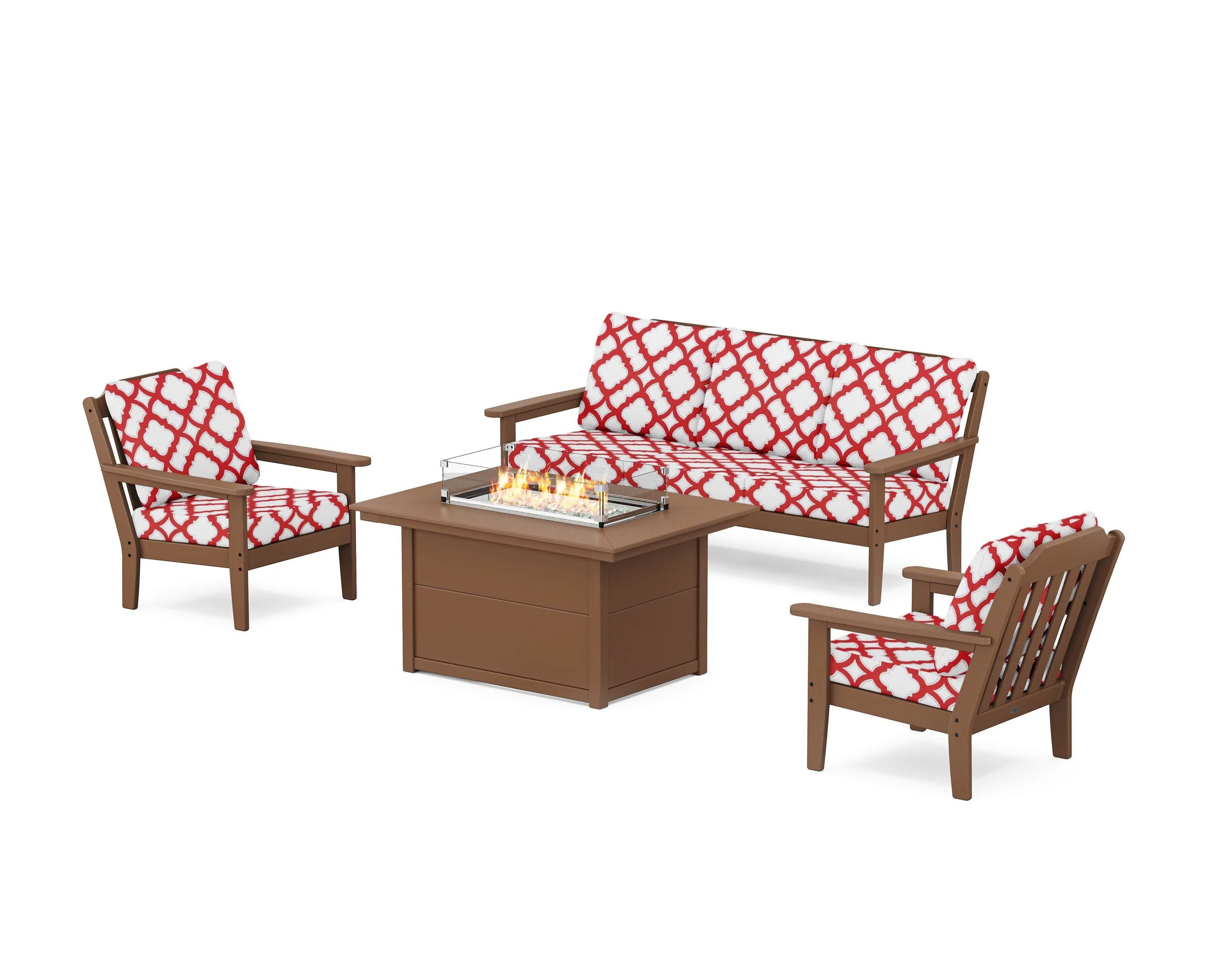Cottage Deep Seating Fire Pit Table Set