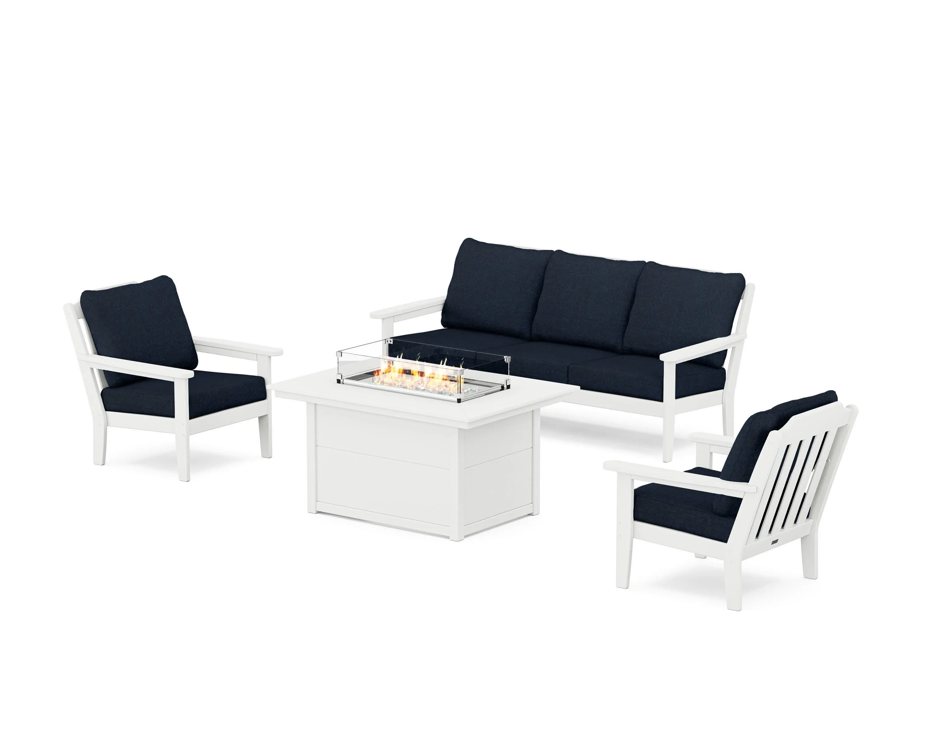 Cottage Deep Seating Fire Pit Table Set