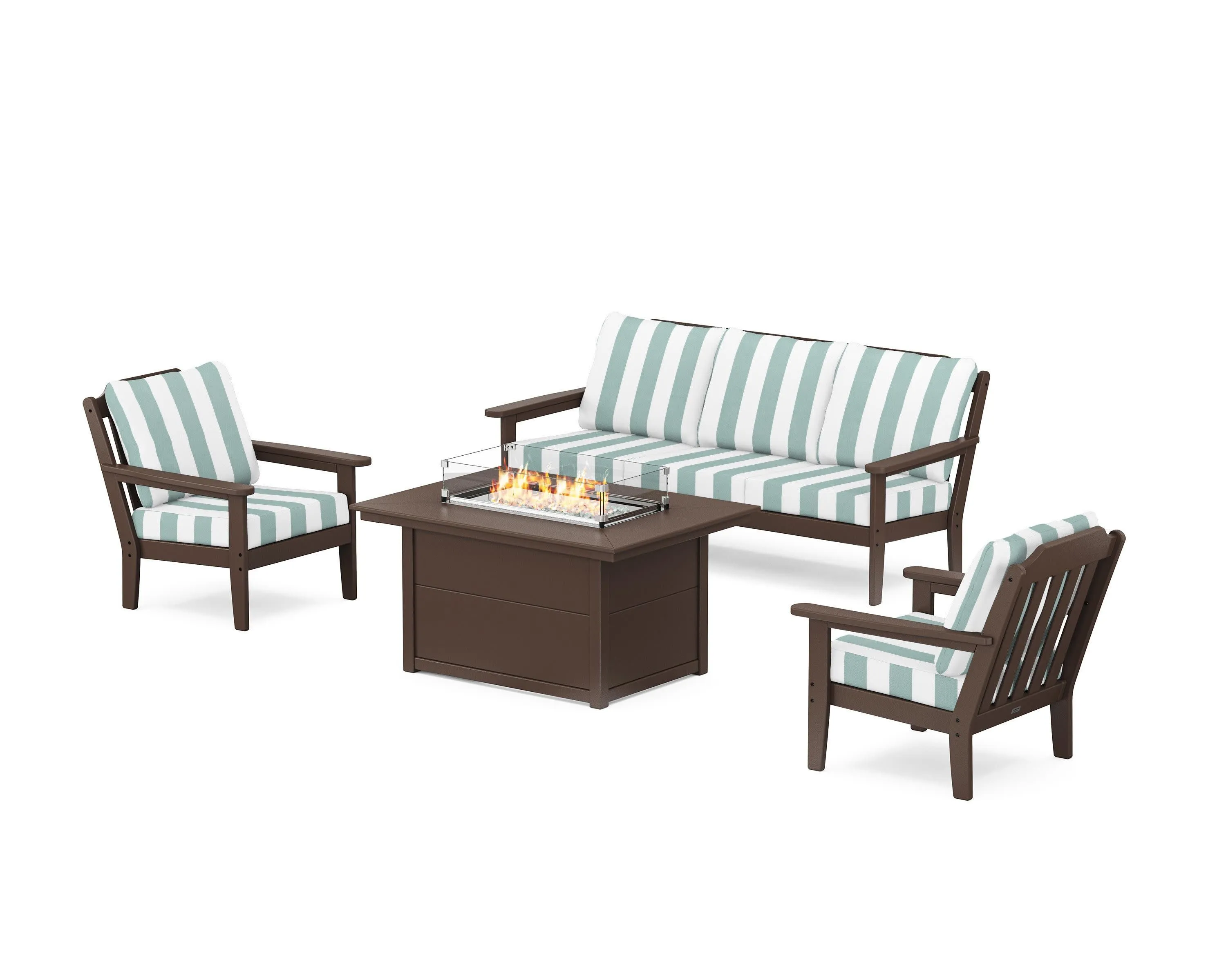Cottage Deep Seating Fire Pit Table Set