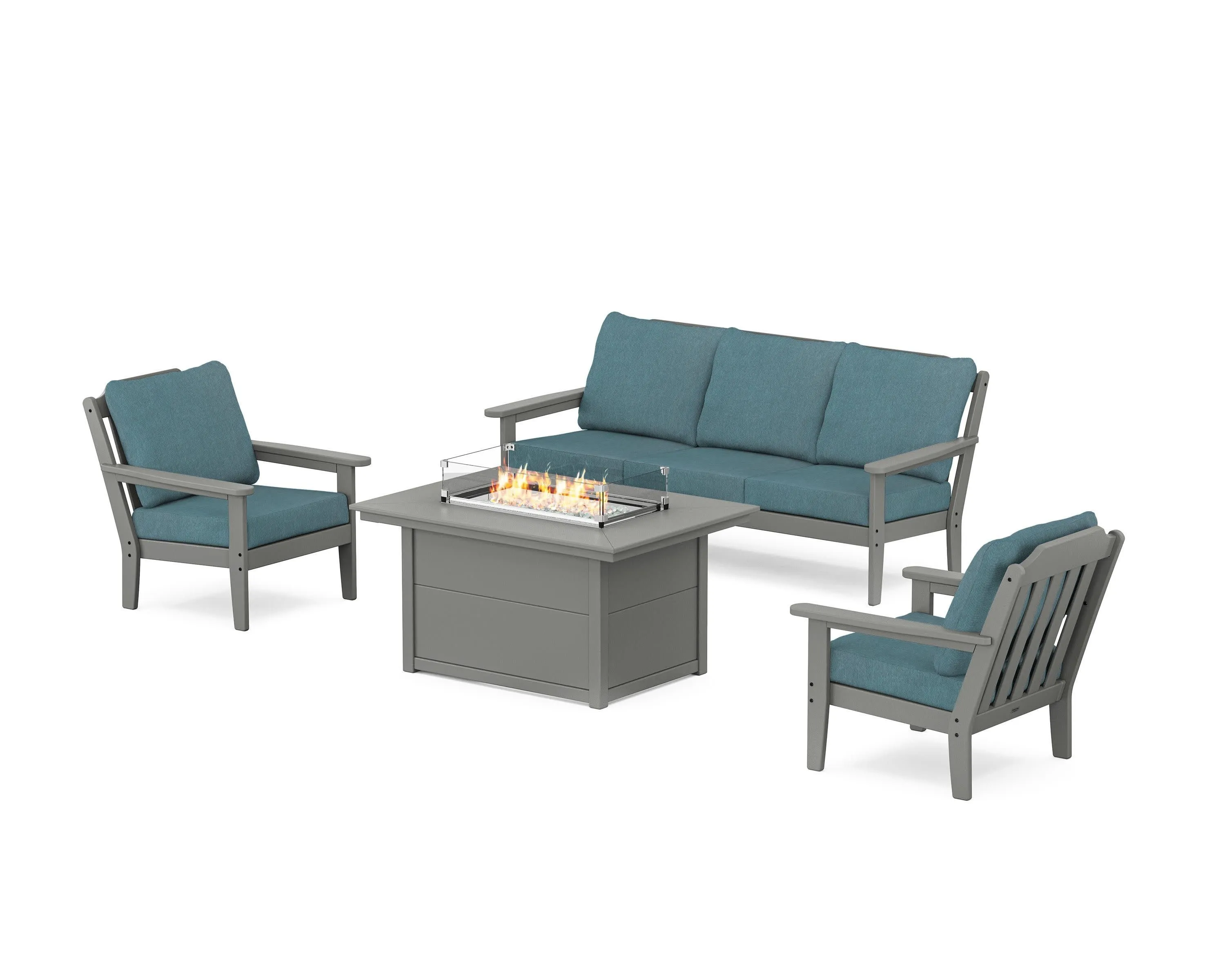 Cottage Deep Seating Fire Pit Table Set