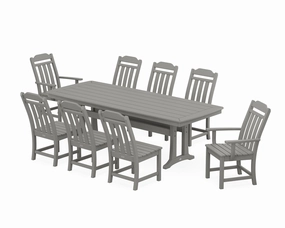 Cottage 9-Piece Dining Set with Trestle Legsoutdoor patio furniture set