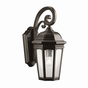 Courtyard One Light Outdoor Wall Mount Rubbed BronzeOutdoor wall sconces with motion sensor