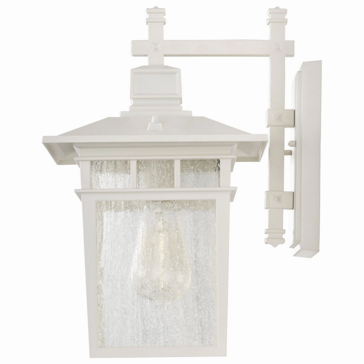Cove Neck One Light Wall Lantern White / Clear Seeded