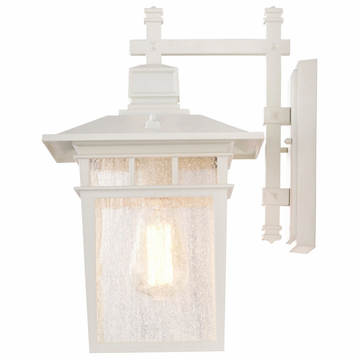 Cove Neck One Light Wall Lantern White / Clear Seeded