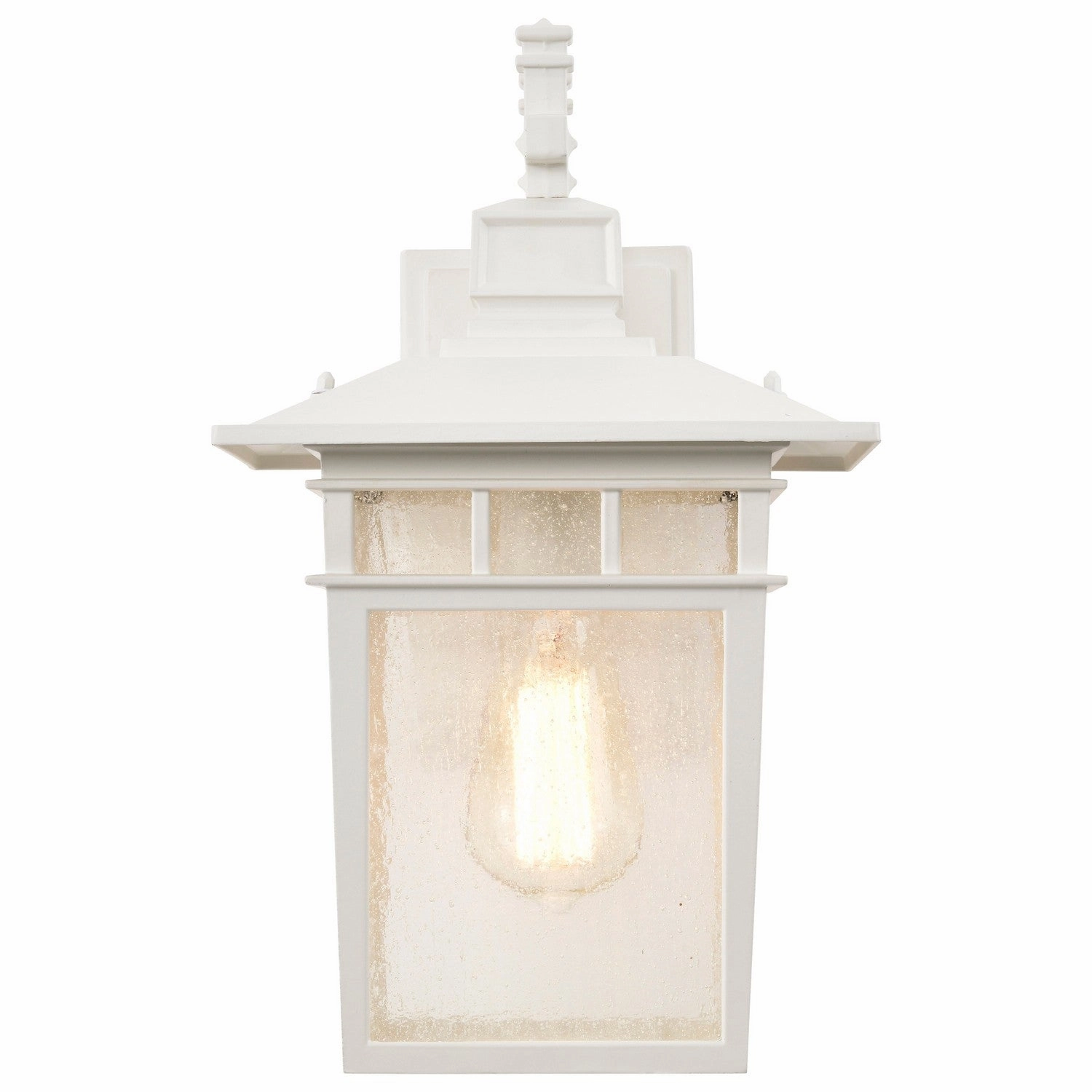 Cove Neck One Light Wall Lantern White / Clear Seeded