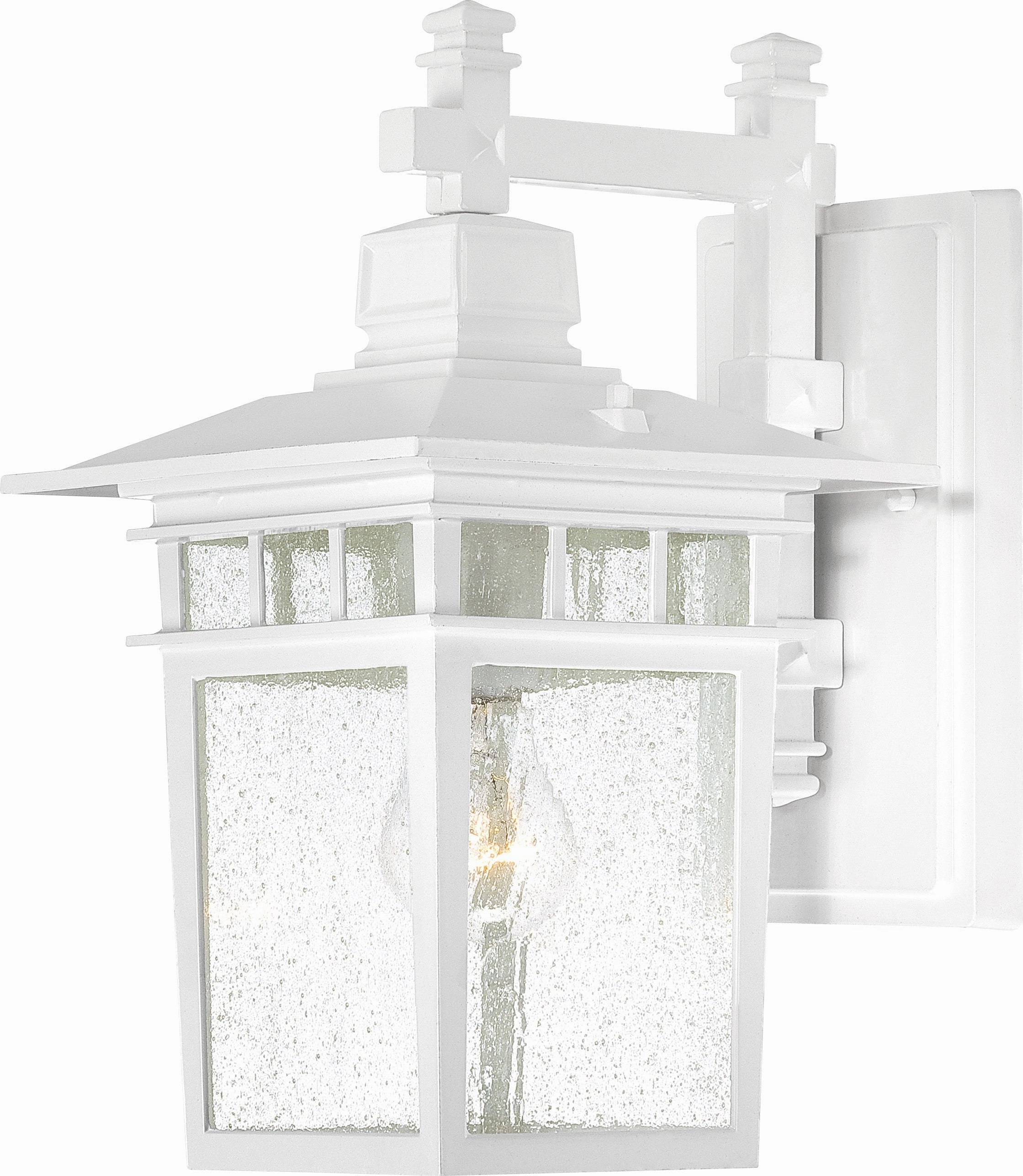 Cove Neck One Light Wall Lantern White / Clear SeededOutdoor wall sconces with motion sensor
