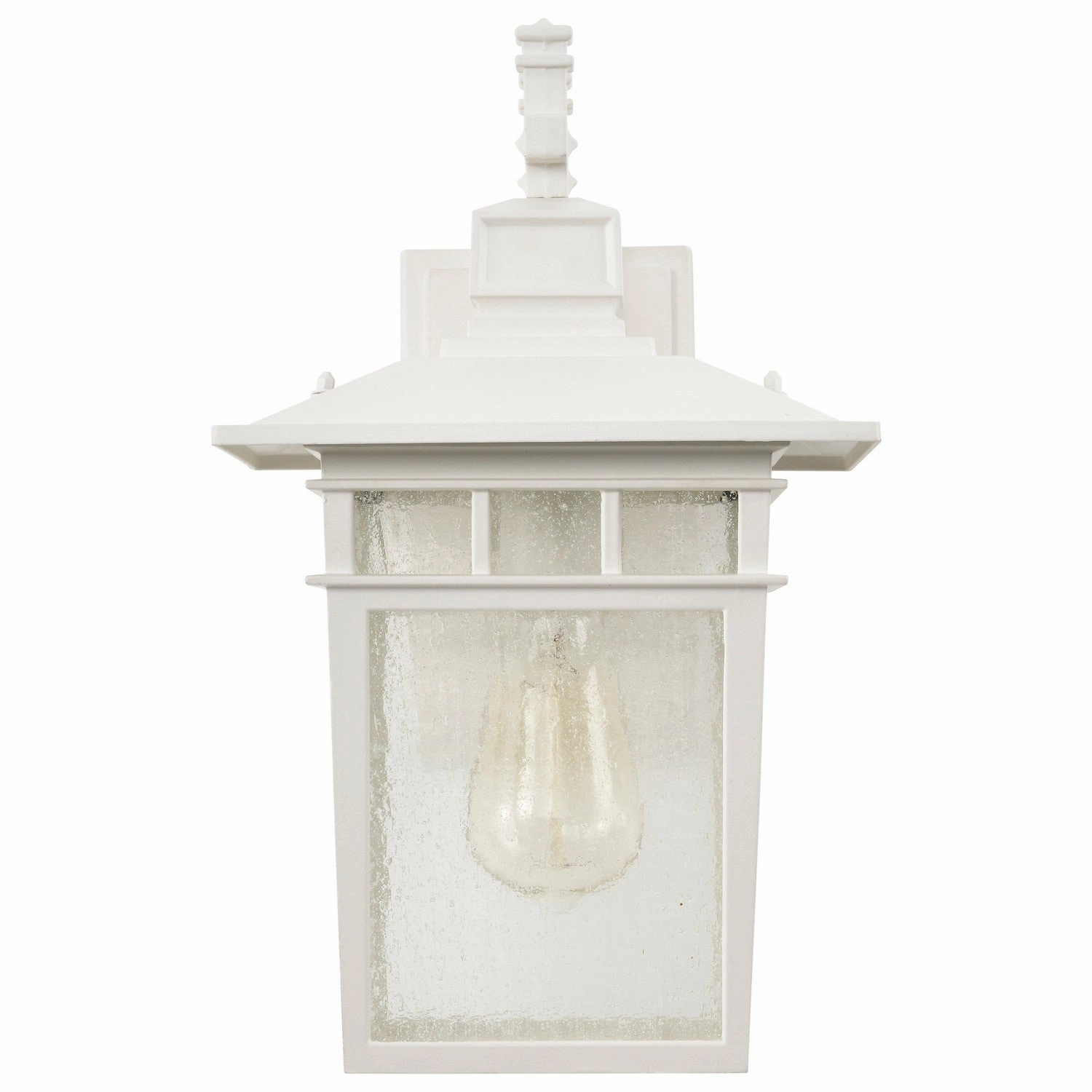 Cove Neck One Light Wall Lantern White / Clear Seeded