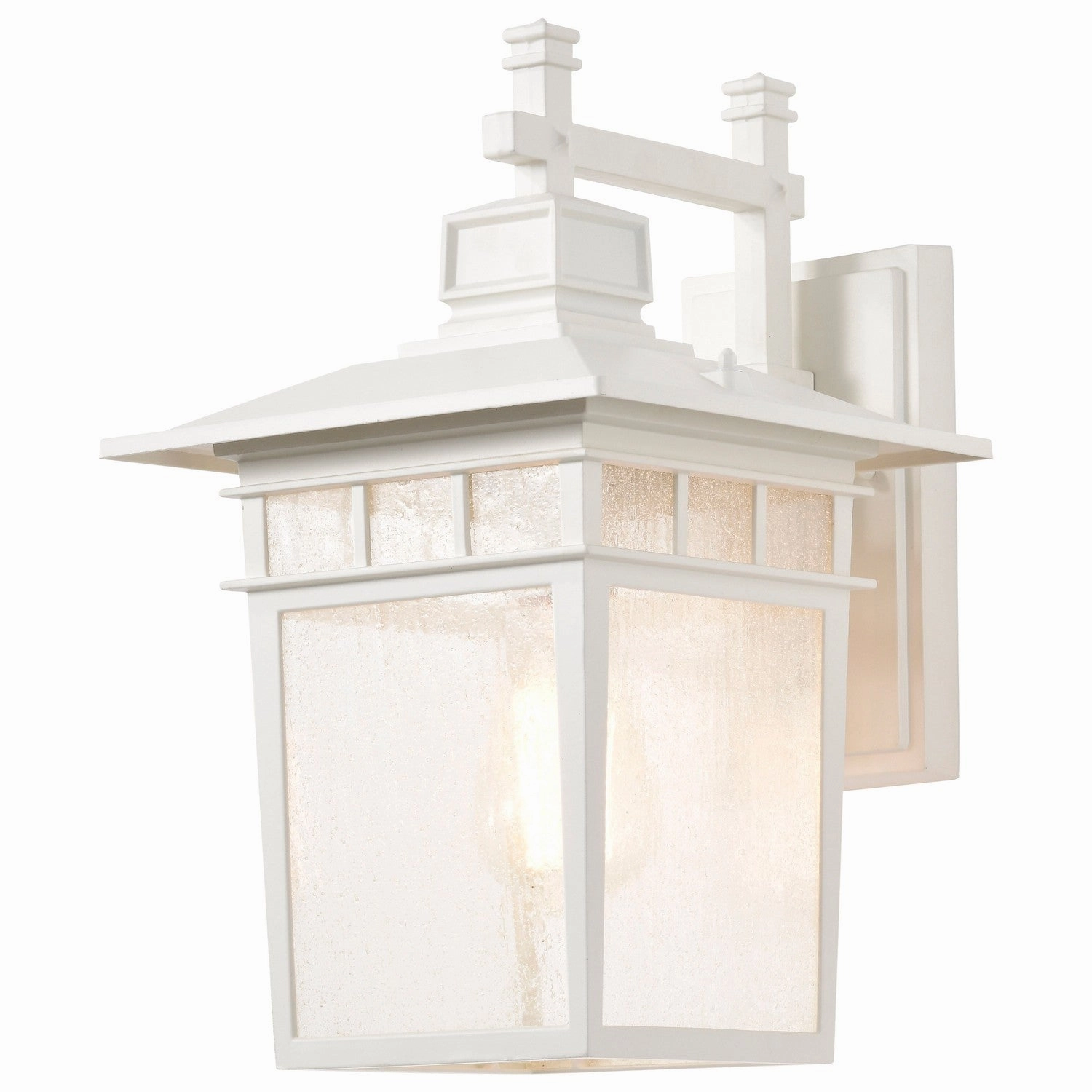 Cove Neck One Light Wall Lantern White / Clear Seeded
