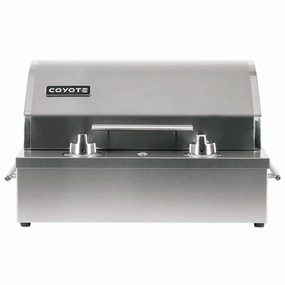 Coyote 18-inch Stainless Steel Built-In Electric Grill C1EL120SM stainless steel BBQ grill with side table