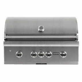 Coyote 36-inch Built-In LP Gas Grill with I-Burner C1S36LP stainless steel BBQ grill with side table