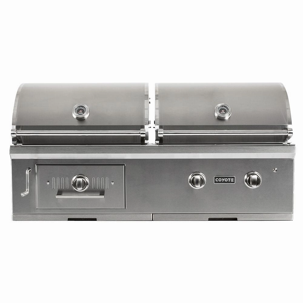 Coyote 50-inch Built-In Hybrid NG and Charcoal Grill C1HY50NG compact BBQ grill for small spaces