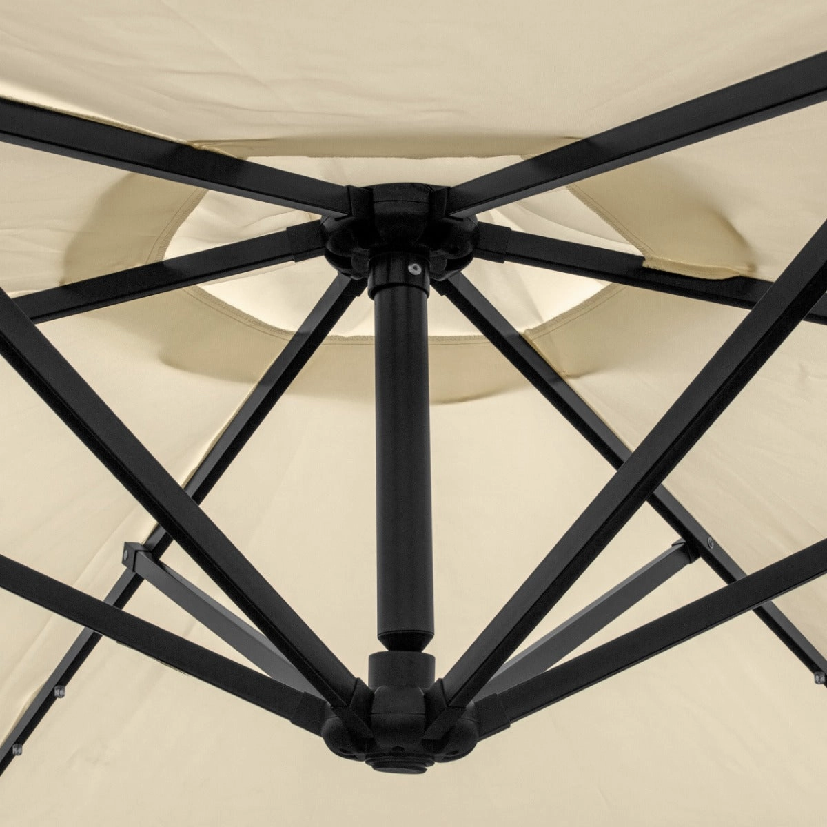 Cream 3m LED Cantilever Parasol With Fan Base
